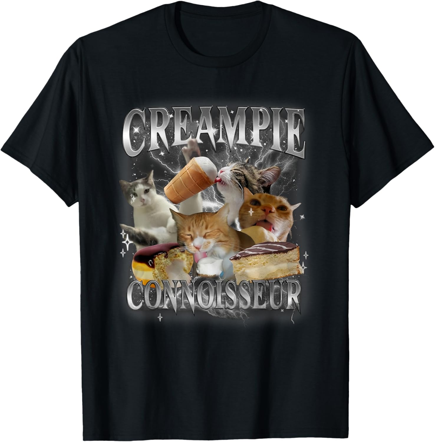 Funny Cat Meme T-Shirt for Adults - Creampie Connoisseur Humor - 2