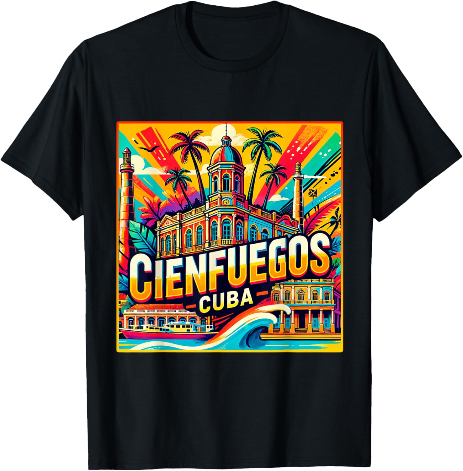 Cienfuegos Cuba Vintage Retro T-Shirt for Family Trips and Adventures - 25