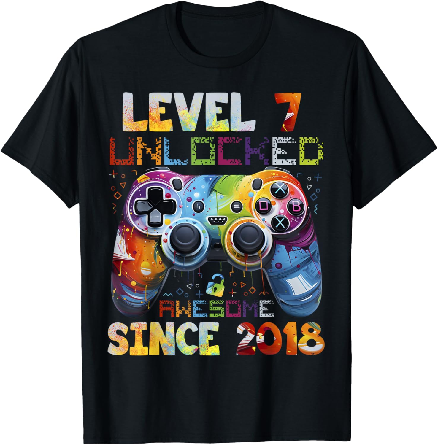 Cool 7th Birthday Boy Gamer T-Shirt Level 7 Video Game Party Gift - 10