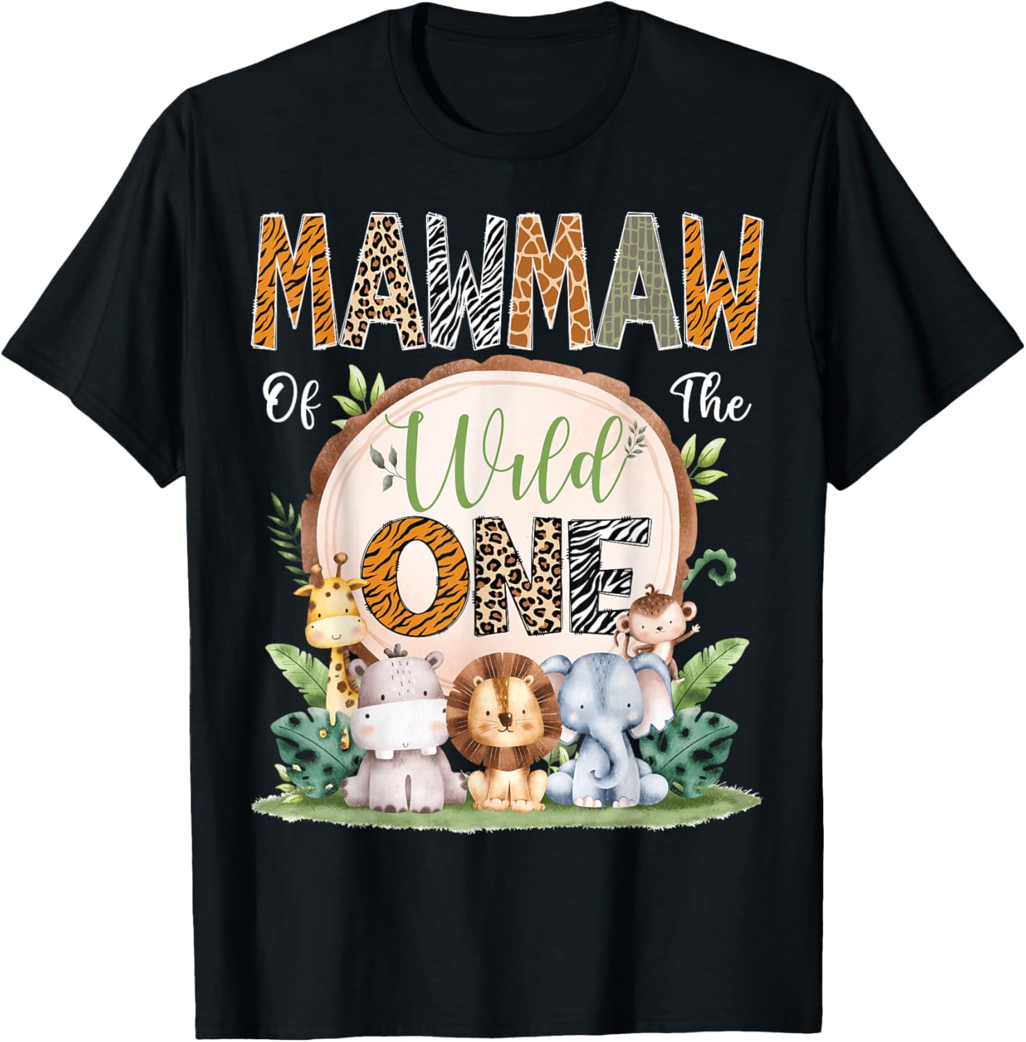 Mawmaw Of The Wild One 1st Birthday Safari Jungle T-Shirt for Kids - 3