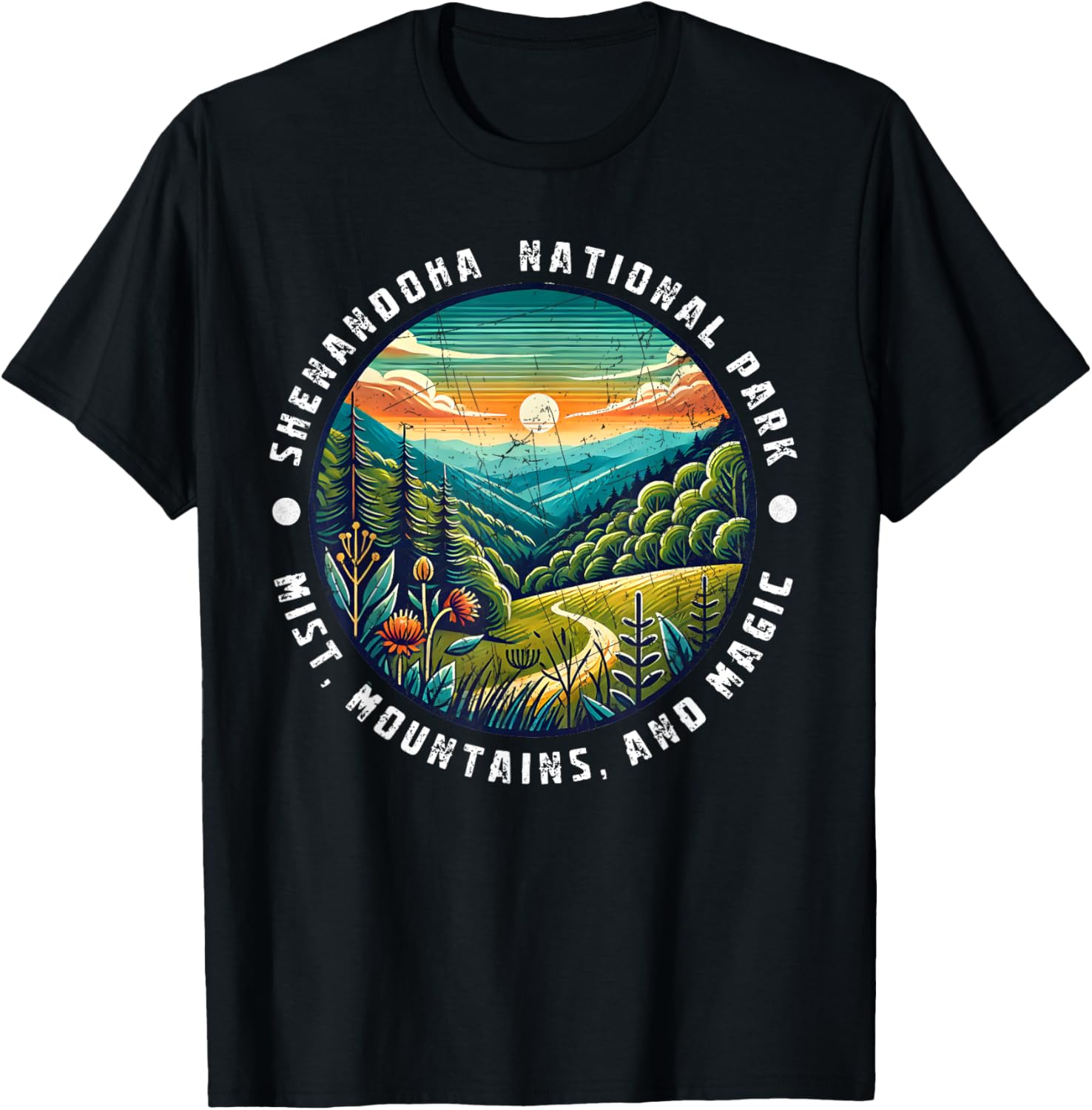 Shenandoah National Park Mist Mountains Magic T-Shirt for Nature Lovers - 1
