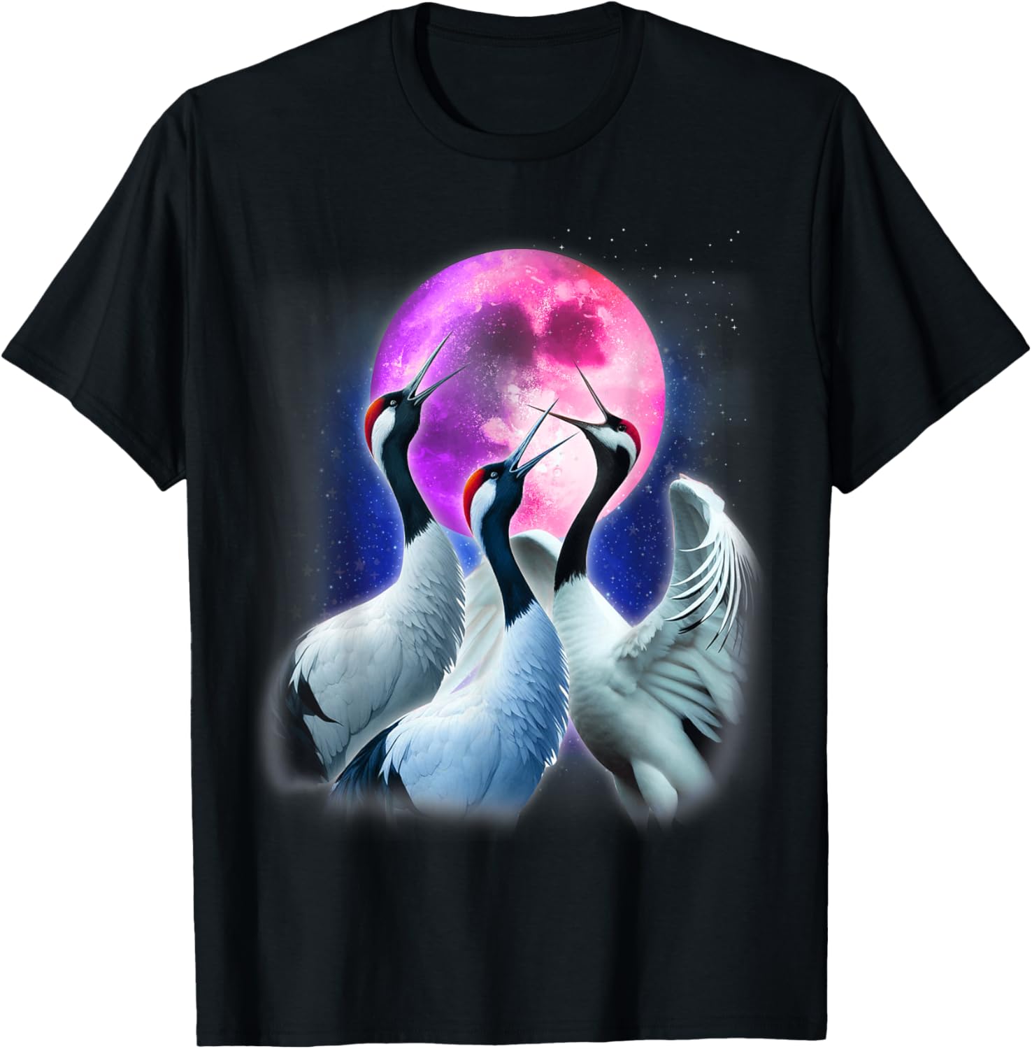 Funny Whooping Crane Howling at the Moon T-Shirt for Bird Lovers - 13