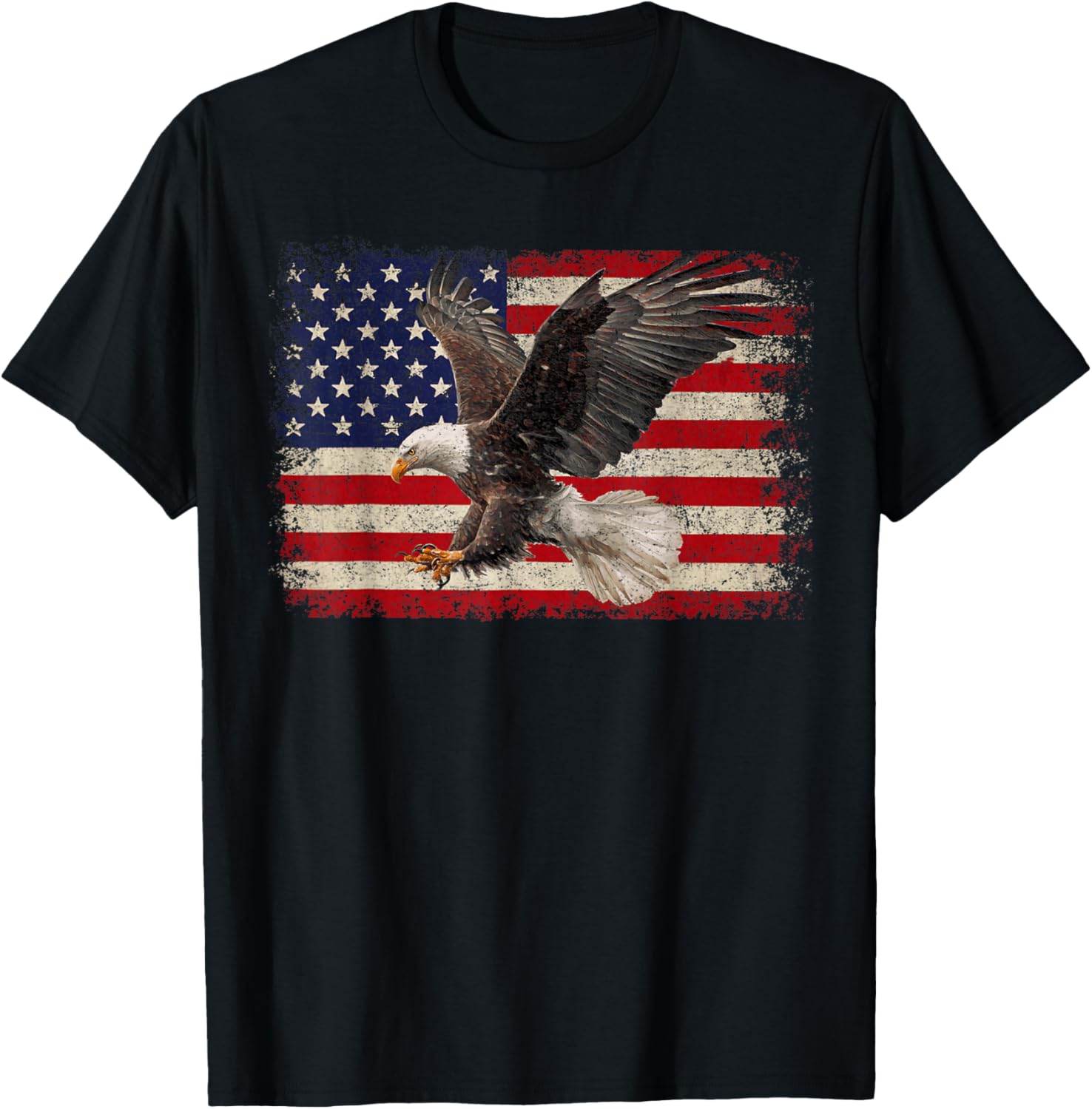 Patriotic Bald Eagle 4th of July T-Shirt with USA Flag Design - 18