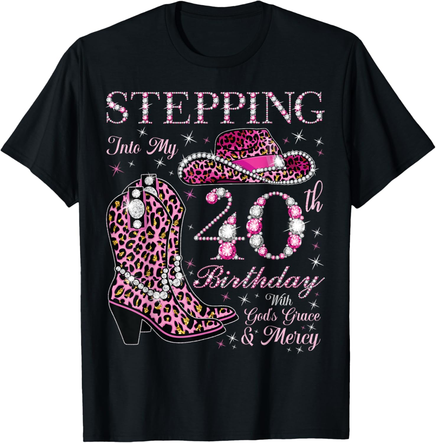 40th Birthday T-Shirt with God's Grace and Mercy for Celebrating Life - 12