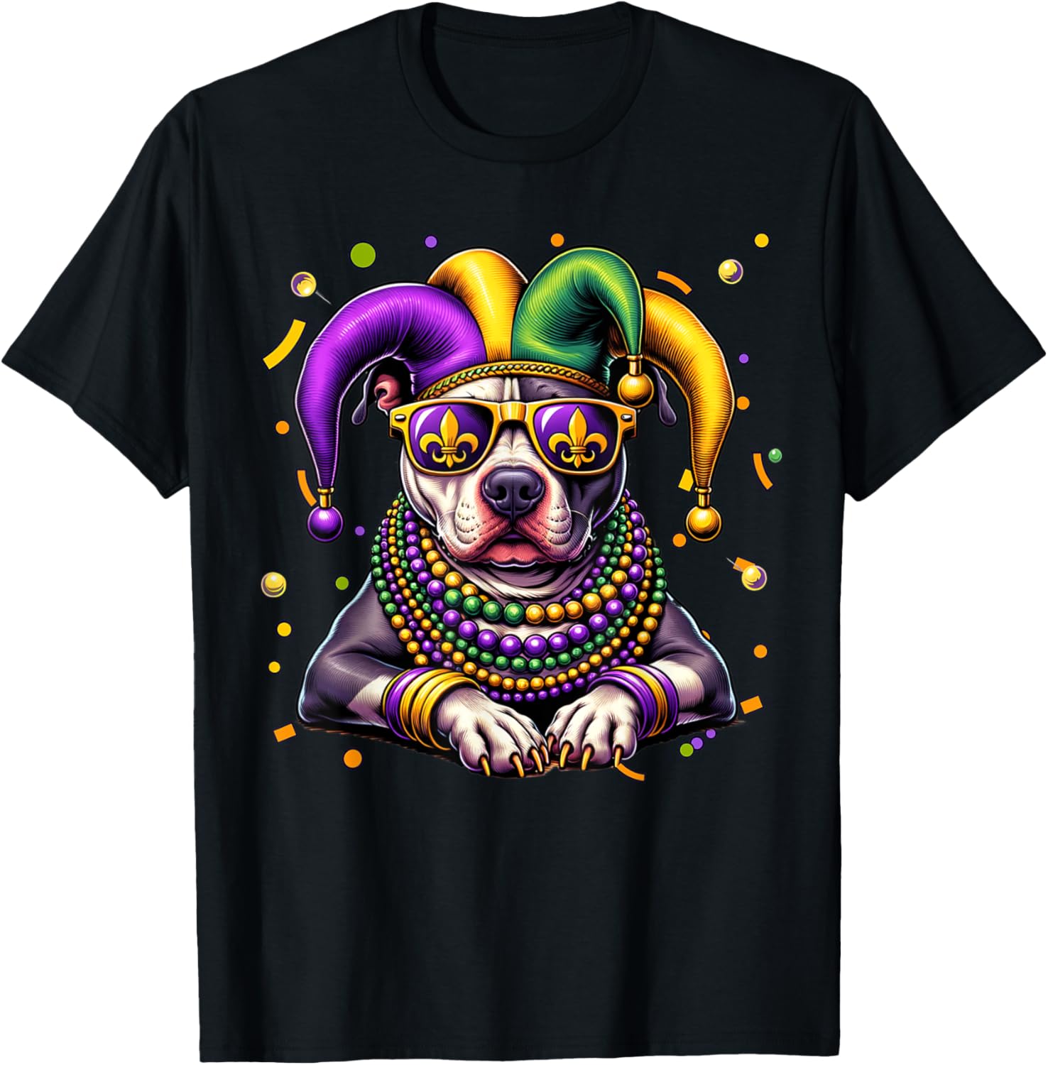 Mardi Gras Pitbull Festival T-Shirt for Men and Women - Fun Carnival Wear - 24
