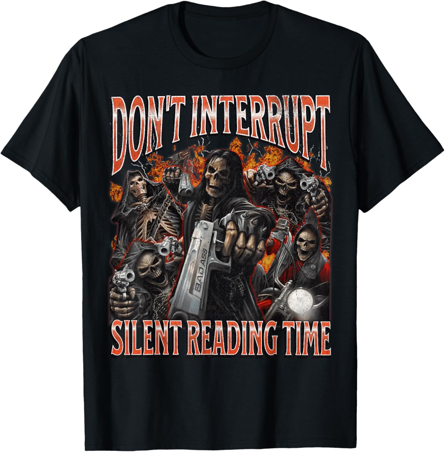 Funny Skeleton Meme T-Shirt Perfect for Silent Reading Time Lovers - 17