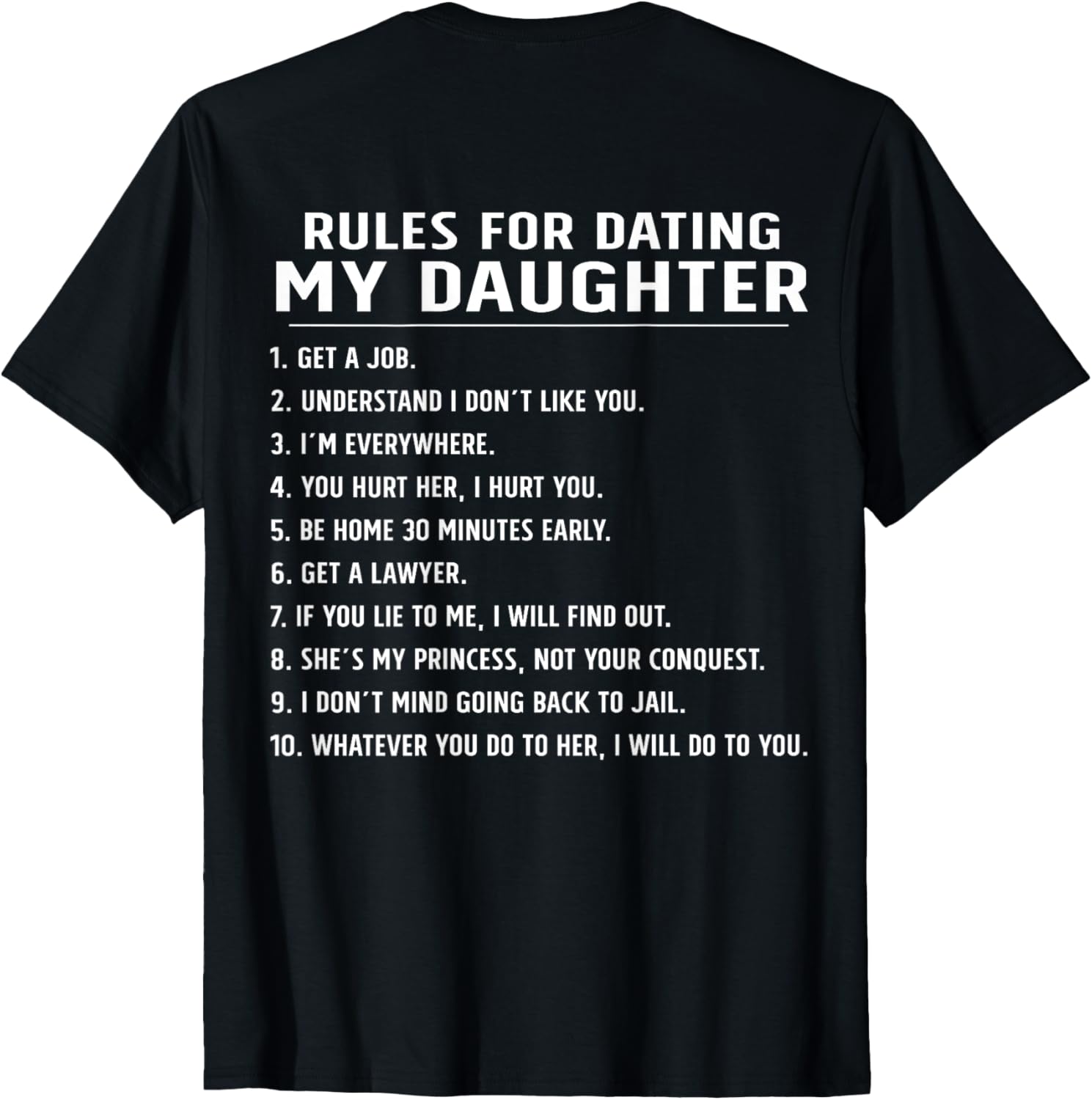 Funny Dating Rules T-Shirt for Dads – Perfect Gift for Father's Day - 1
