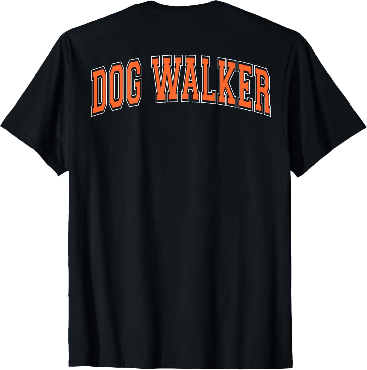 Retro Dog Walker T-Shirt with Arched Orange Letters for Pet Lovers - 25