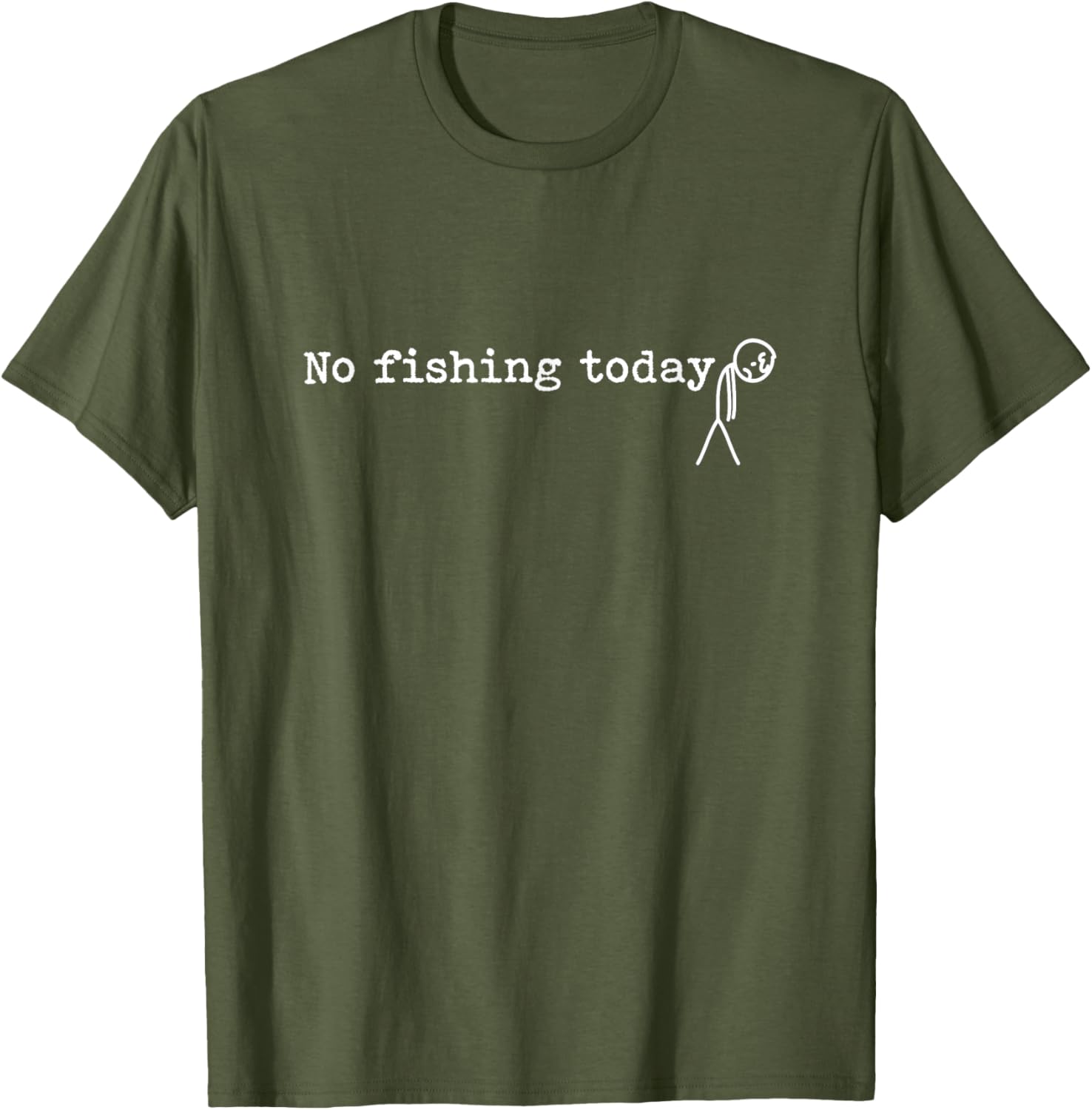 Funny No Fishing Today Stick Man Angling Joke T-Shirt for Anglers - 3