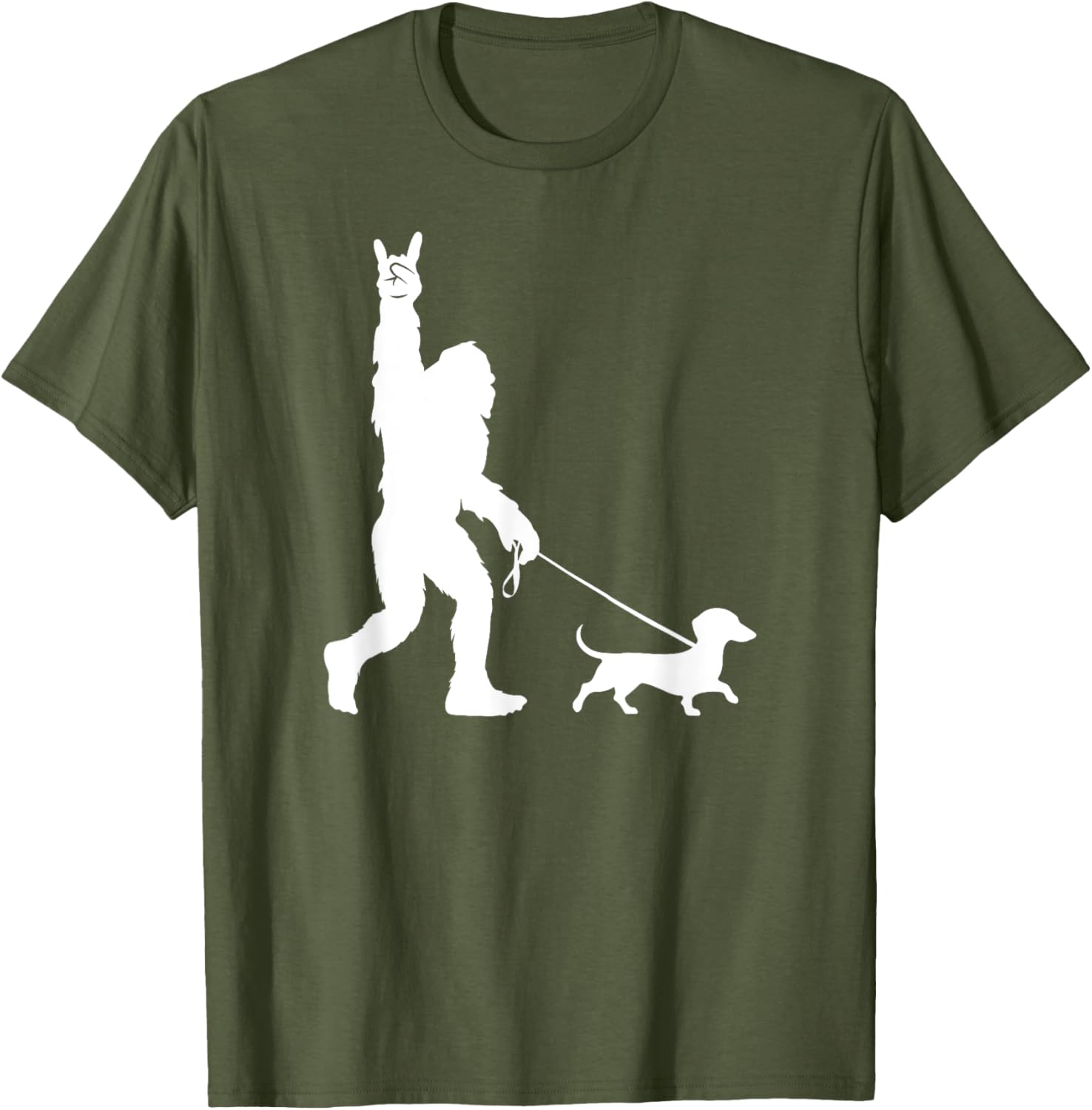 Bigfoot Dachshund T-Shirt for Men Women Kids - Fun Sasquatch Design - 17