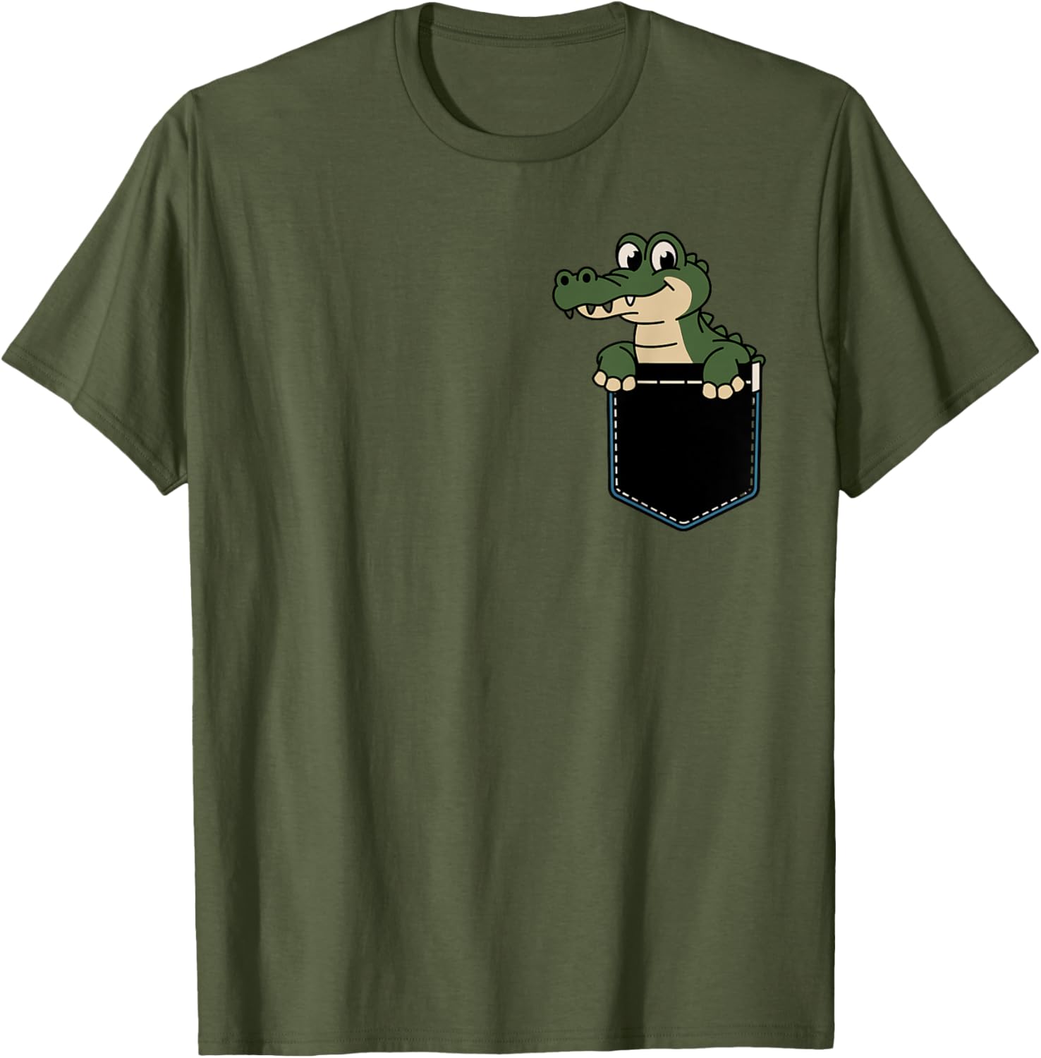 Funny Crocodile Pocket T-Shirt for Men and Women – Cute Animal Design - 24