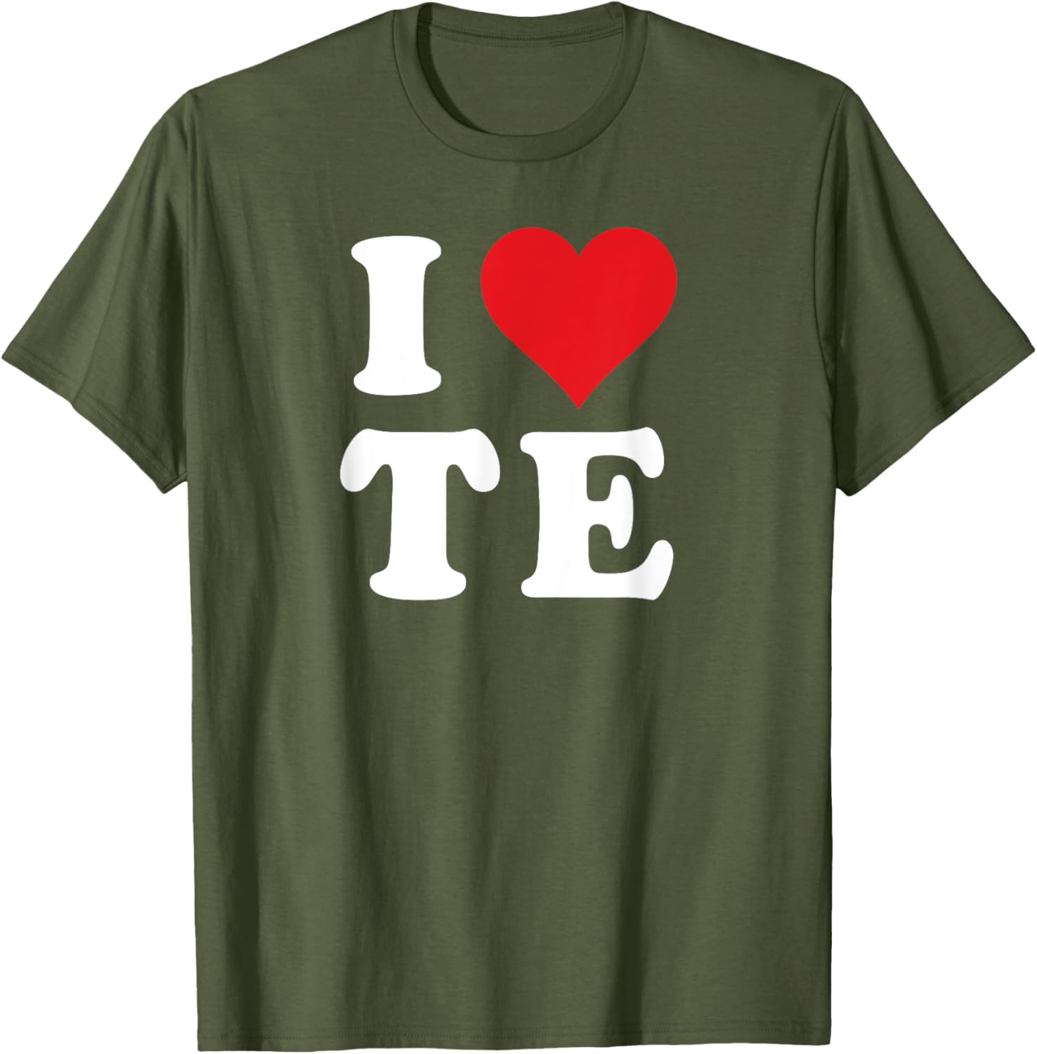 I Love TE Initials Heart T-Shirt for Personalization and Style - 15