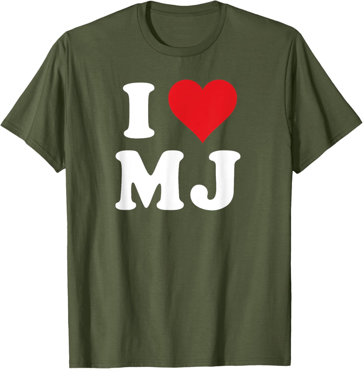 I Love MJ Initials Heart M J Personalized T-Shirt for Fans - 2