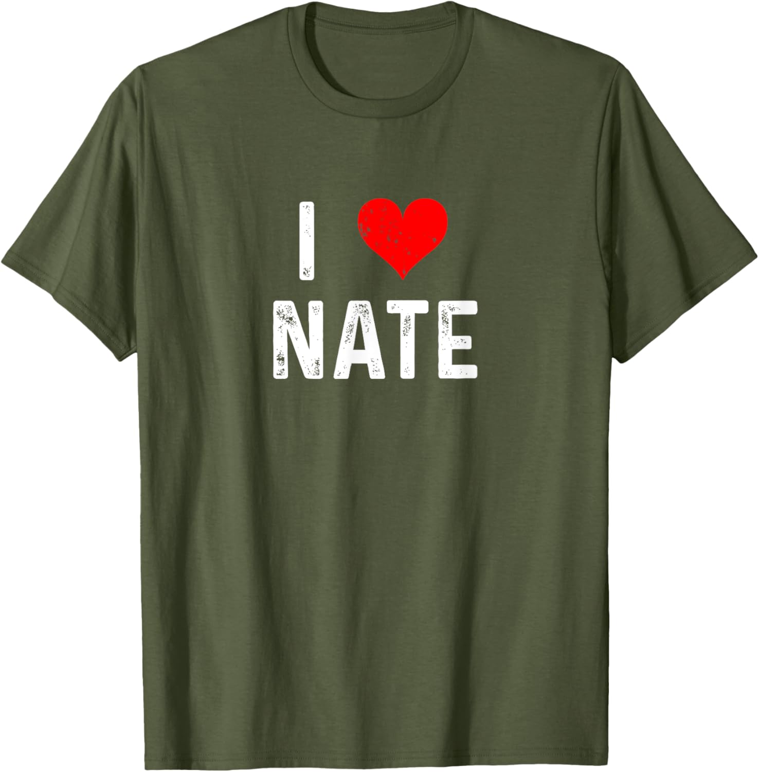 I Love Nate Distressed Heart T-Shirt for Casual Style Lovers - 2