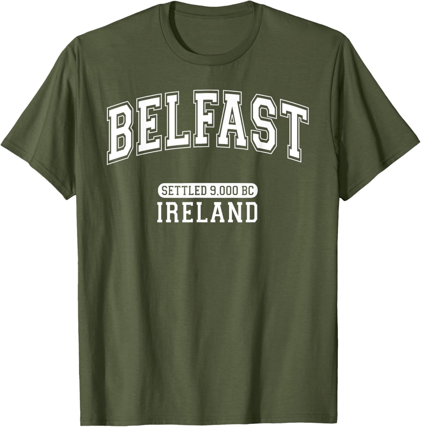 Belfast Ireland Retro T-Shirt with Arched White Letters for History Lovers - 24