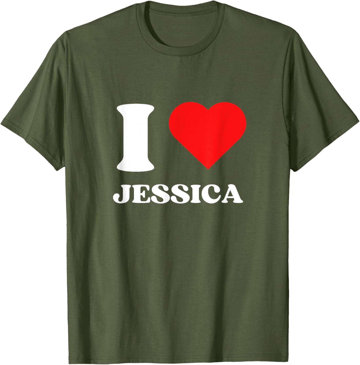 I Love Jessica Y2K Heart Graphic Valentine's Day T-Shirt for Women - 4