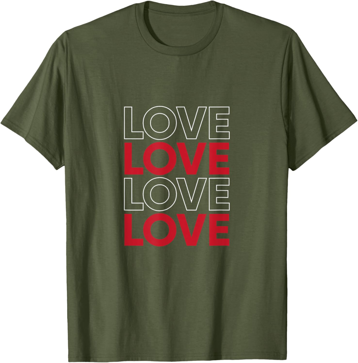 Bold Red Love Text Valentine's Matching Couple T-Shirt for Sweethearts - 19