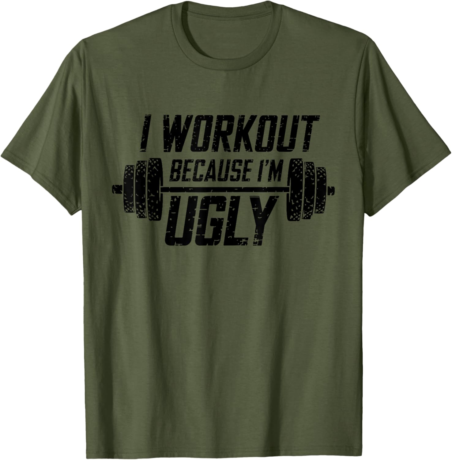 Funny Men's I Workout Because I'm Ugly Gym T-Shirt for Fitness Lovers - 2
