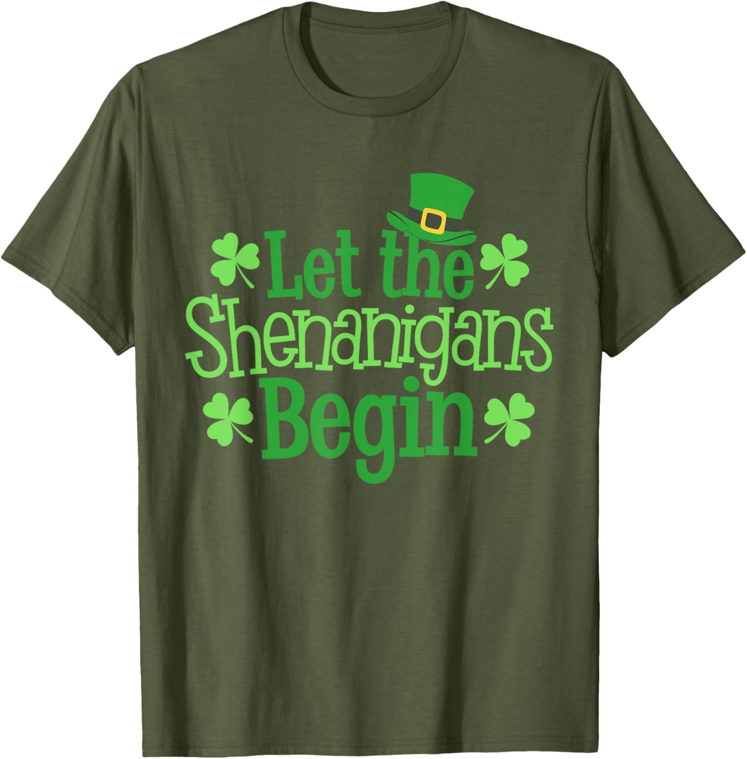Funny Let The Shenanigans Begin St Patrick's Day Clover T-Shirt - 1