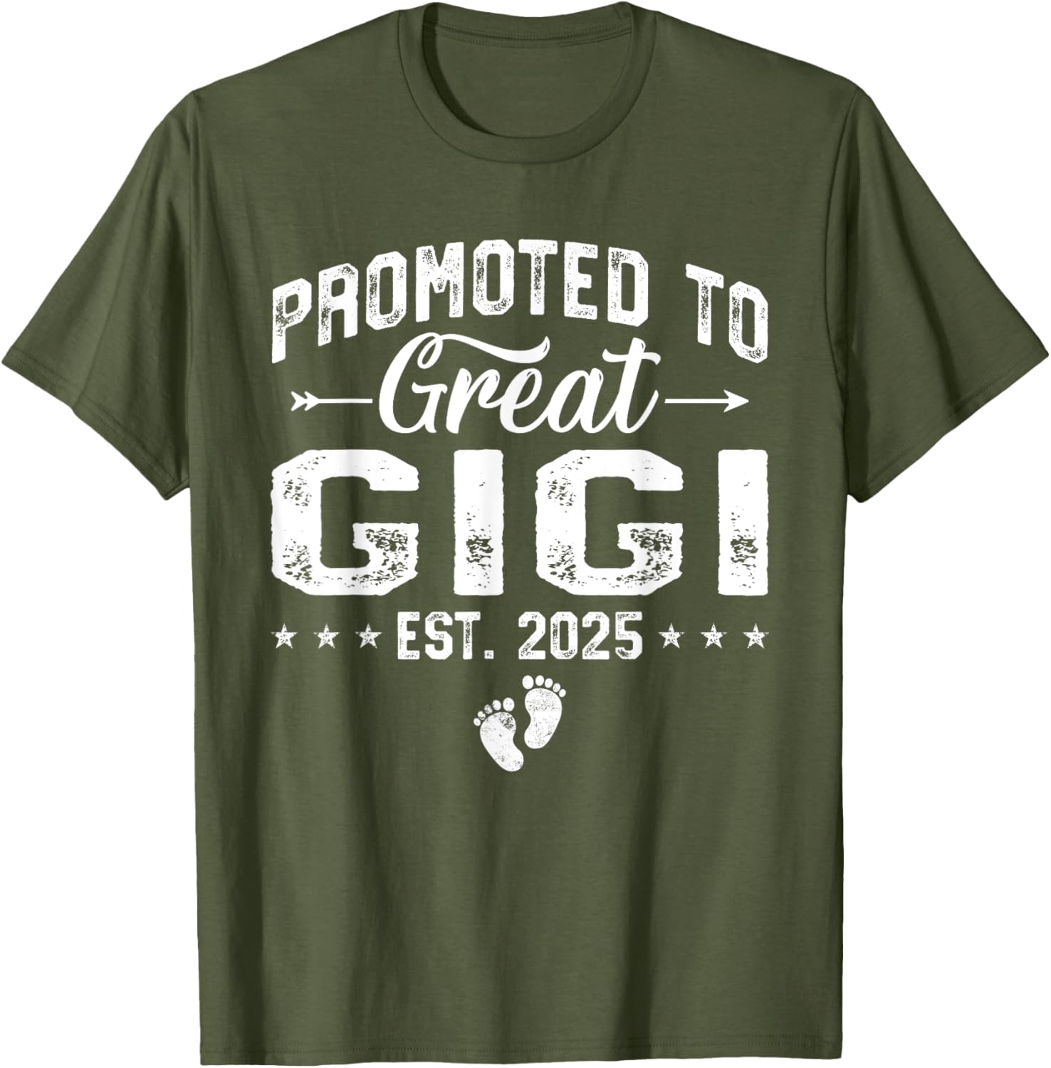 Promoted to Great Gigi 2025 Grandma T-Shirt Gift for New Grandparents - 9