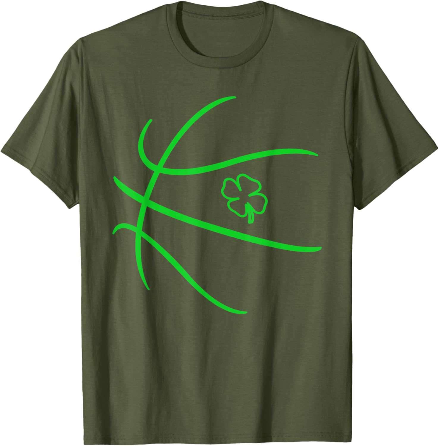 Lucky Shamrock Basketball T-Shirt for Irish Boys and Men on St Patrick's Day - 1