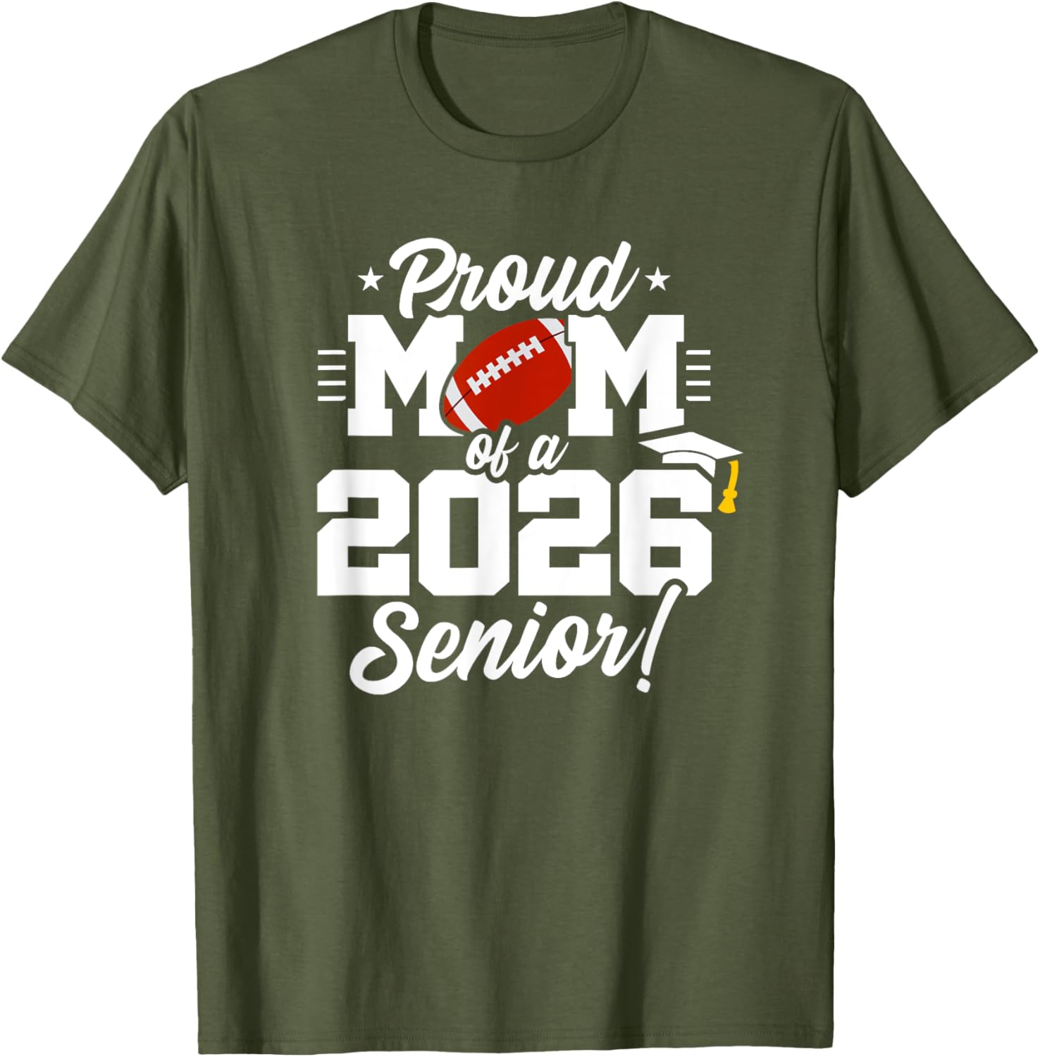 Class of 2026 Senior Year Football Mom T-Shirt for Proud Moms - 14
