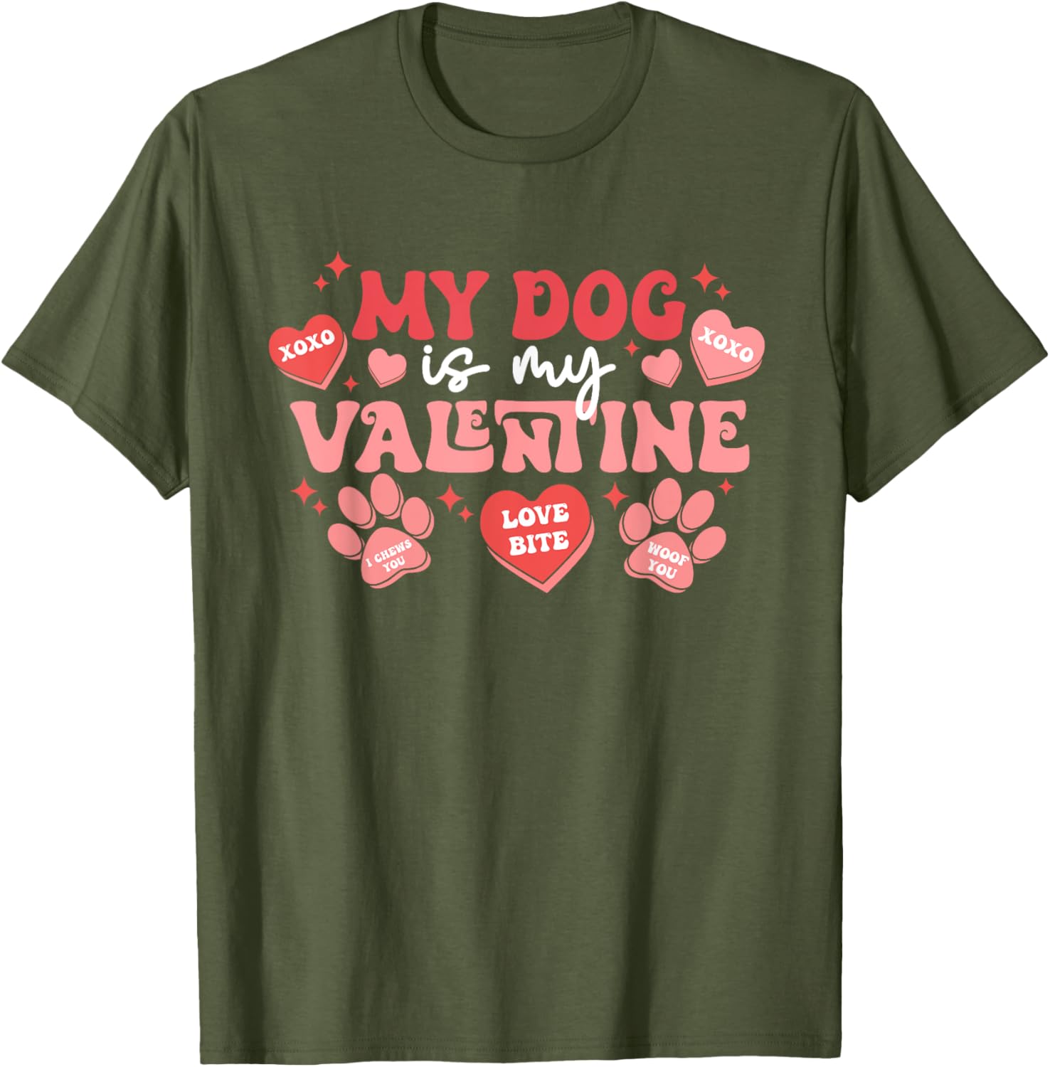 My Dog Is My Valentine Cute Valentine's Day T-Shirt for Dog Lovers - 1