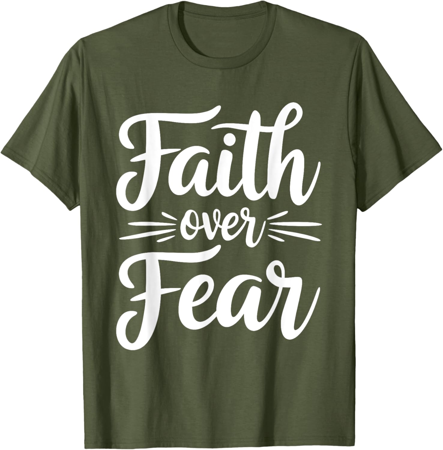 Faith Over Fear Inspirational Black T-Shirt for Adults - Short Sleeve - 26