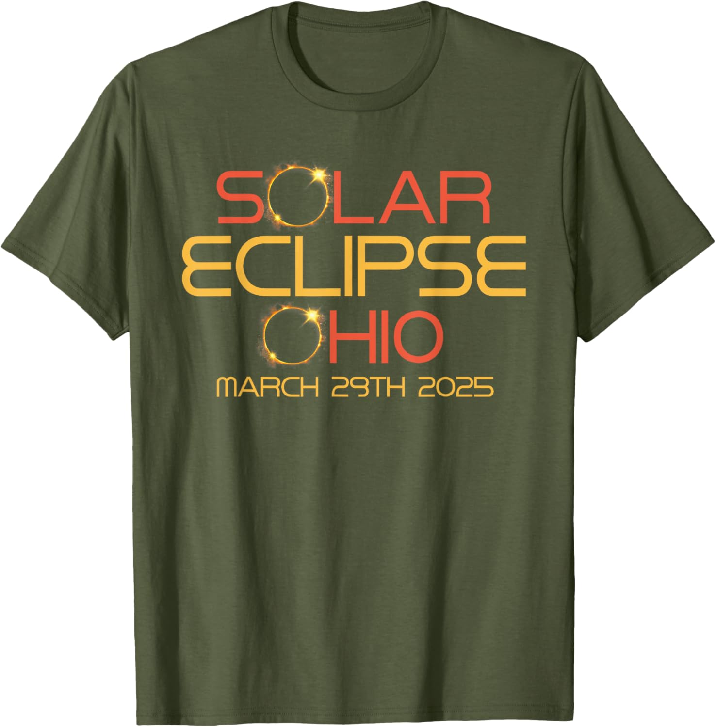 Partial Solar Eclipse March 29 2025 T-Shirt for Ohio Eclipse Fans - 11