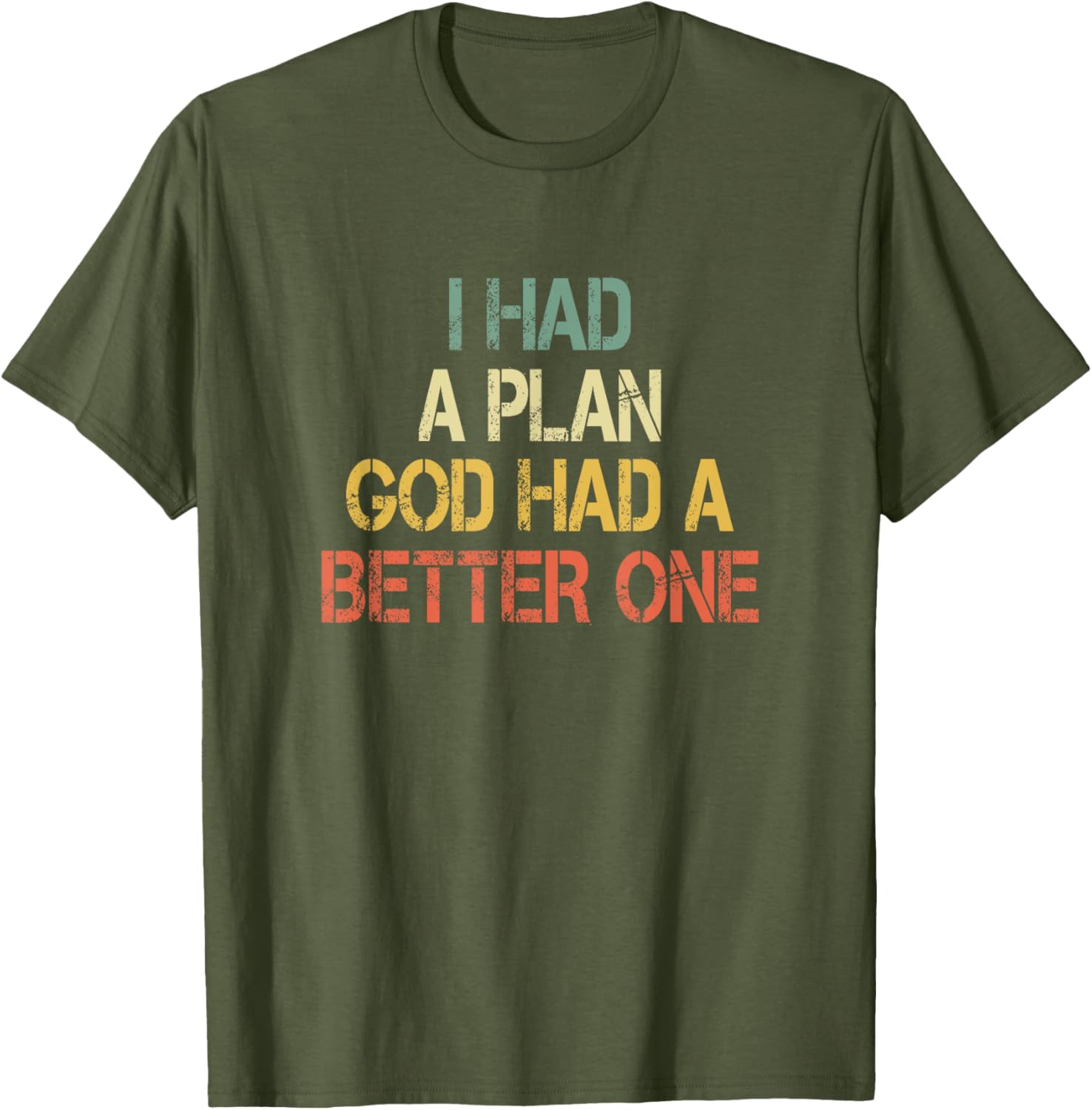 Retro Christian Faith T-Shirt I Had Plans God Had Better One Jesus - 6