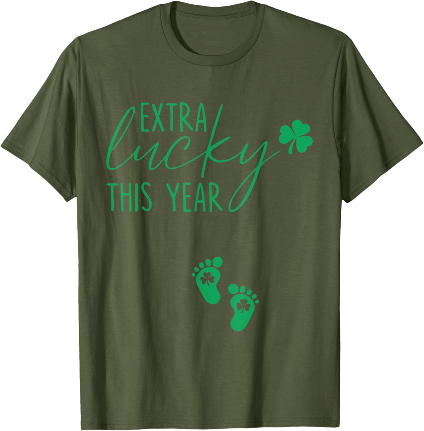 Extra Lucky St Patricks Day Pregnancy Announcement T-Shirt for Moms - 12