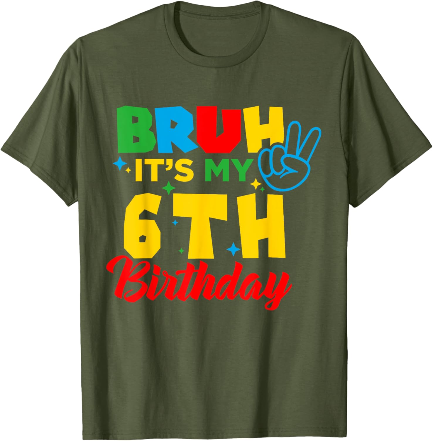 Bruh I'm 6 Gamer Bro T-Shirt for Fun 6th Birthday Celebration - 14