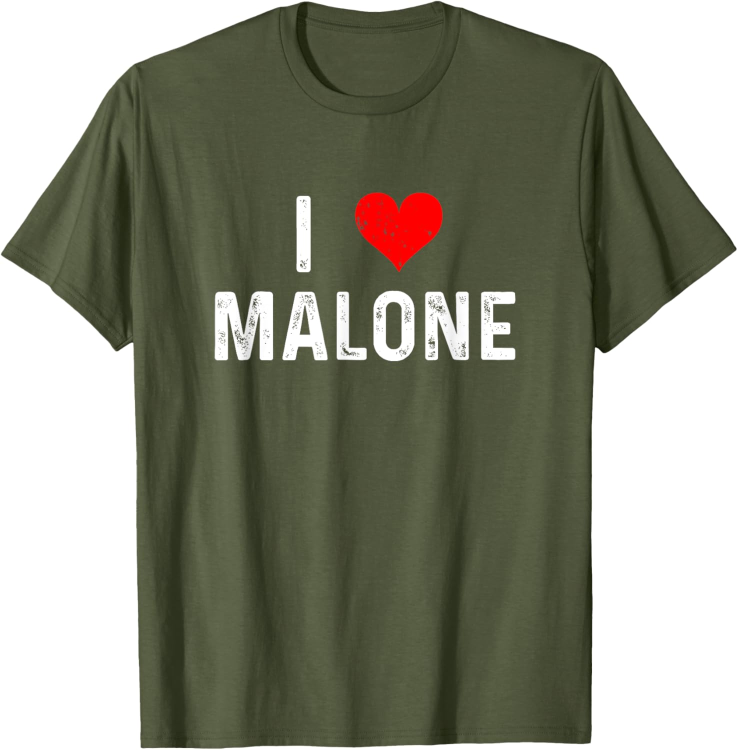 I Love Malone Heart Distressed T-Shirt for Fun and Stylish Outfits - 16