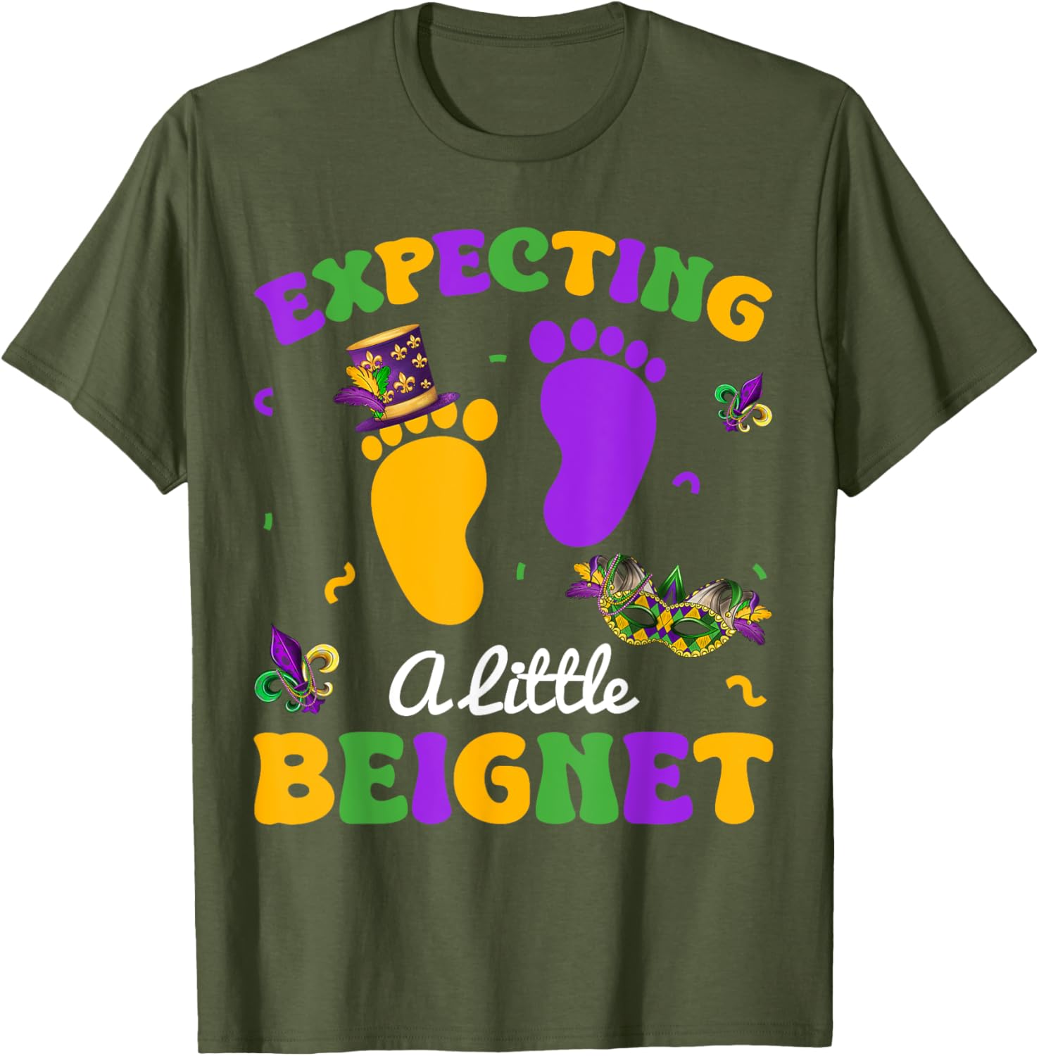 Expecting Baby Beignet Mardi Gras T-Shirt for Fun Pregnancy Celebrations - 9