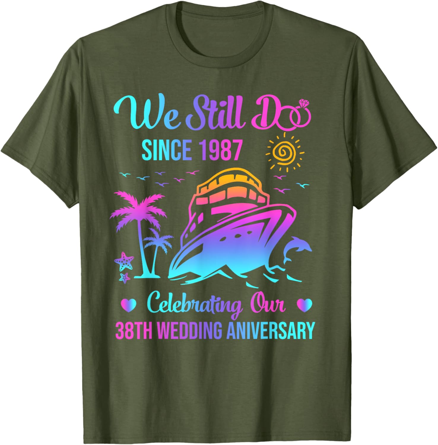 We Still Do 38th Anniversary Cruise T-Shirt for Couples Celebrating Love - 3