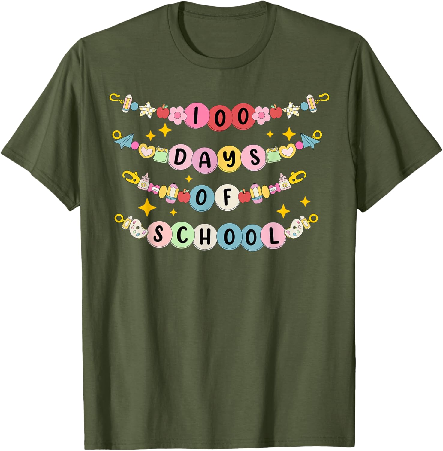 Happy 100 Days of School Bracelet and T-Shirt for Students and Teachers - 12