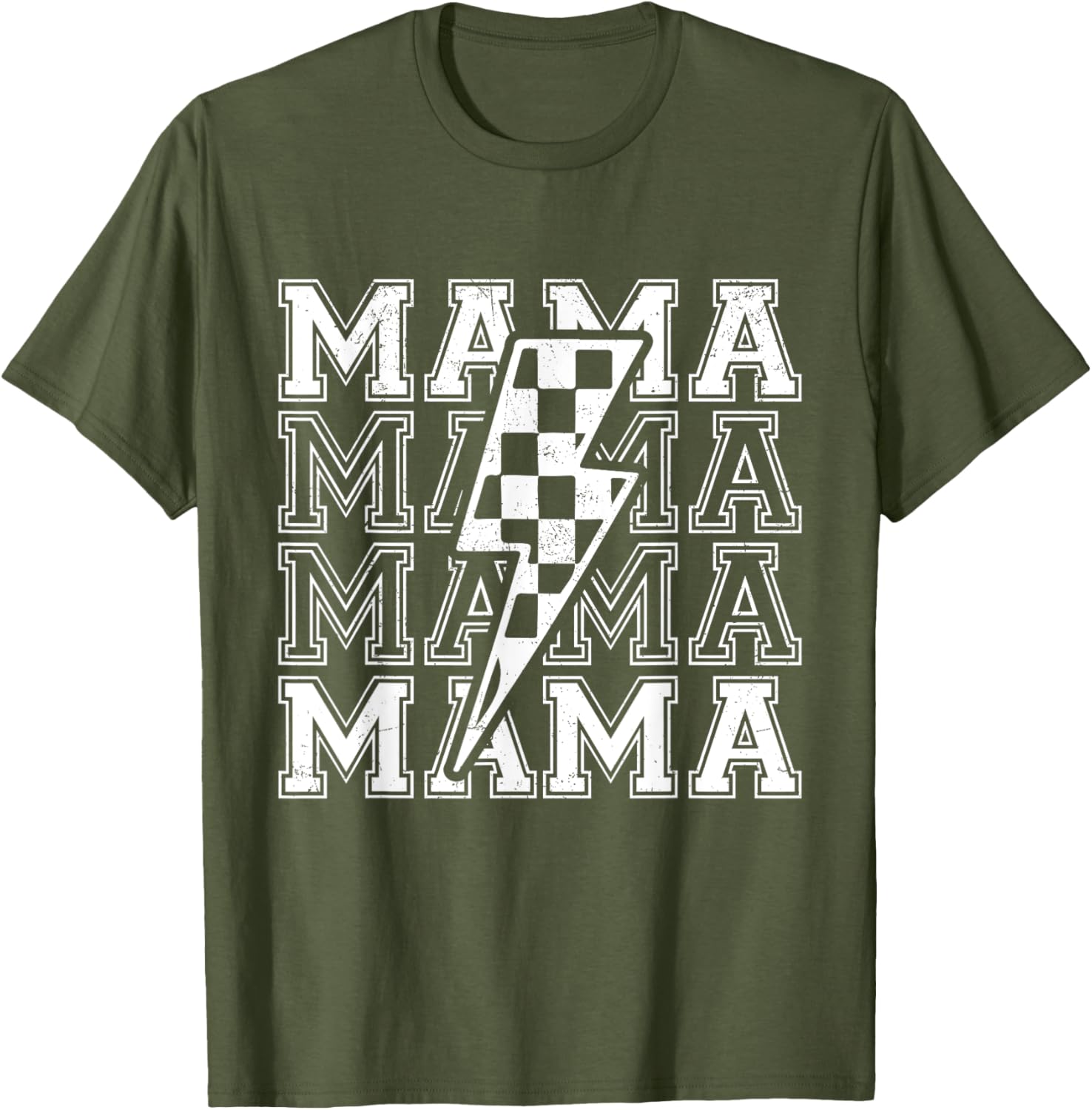 Mama Lightning Bolt Checkered T-Shirt for Cool Moms - Perfect Mother's Day Gift - 7