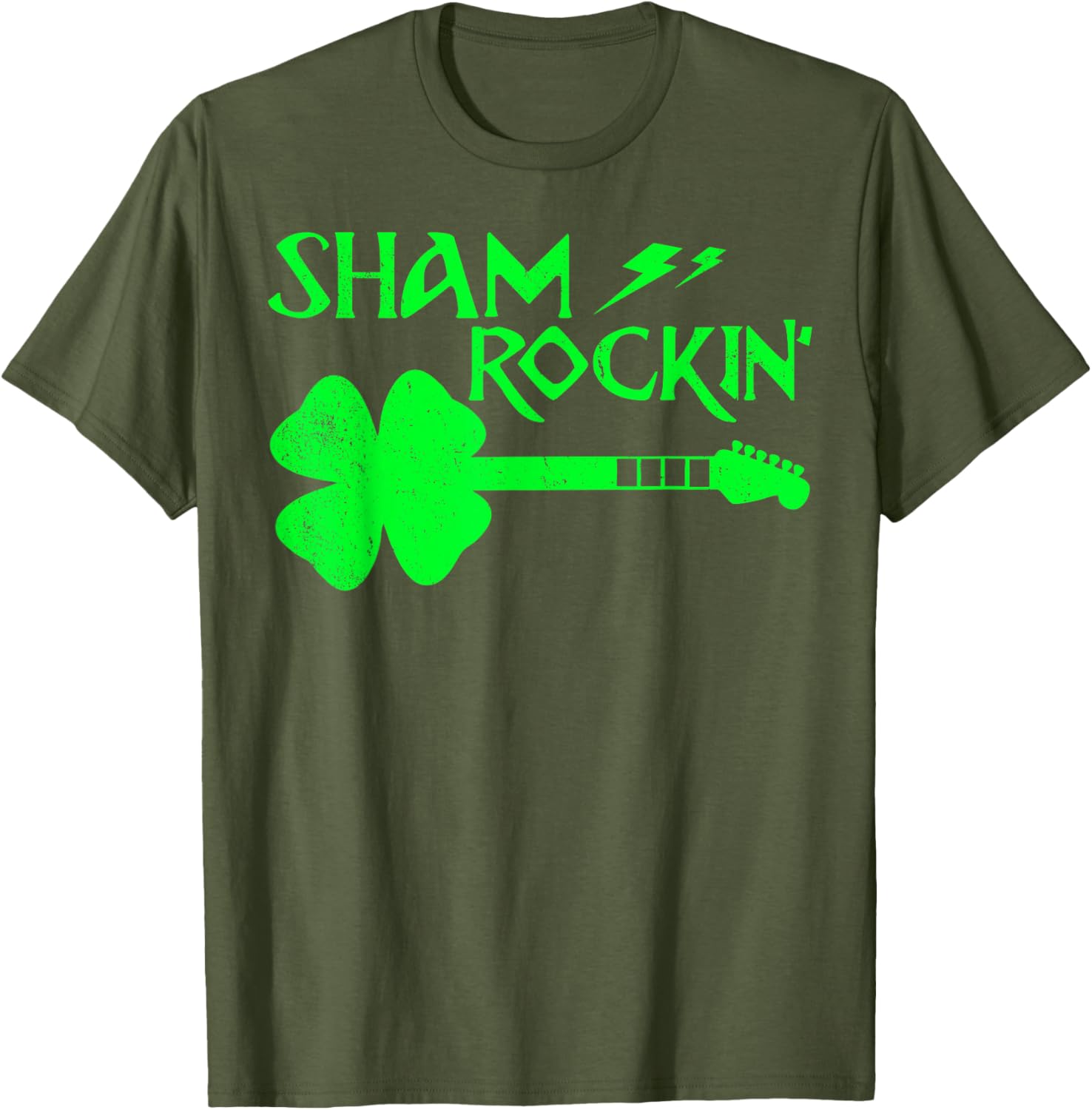 Sham Rockin’ Shamrock Guitar T-Shirt for St. Patrick's Day Celebrations - 3