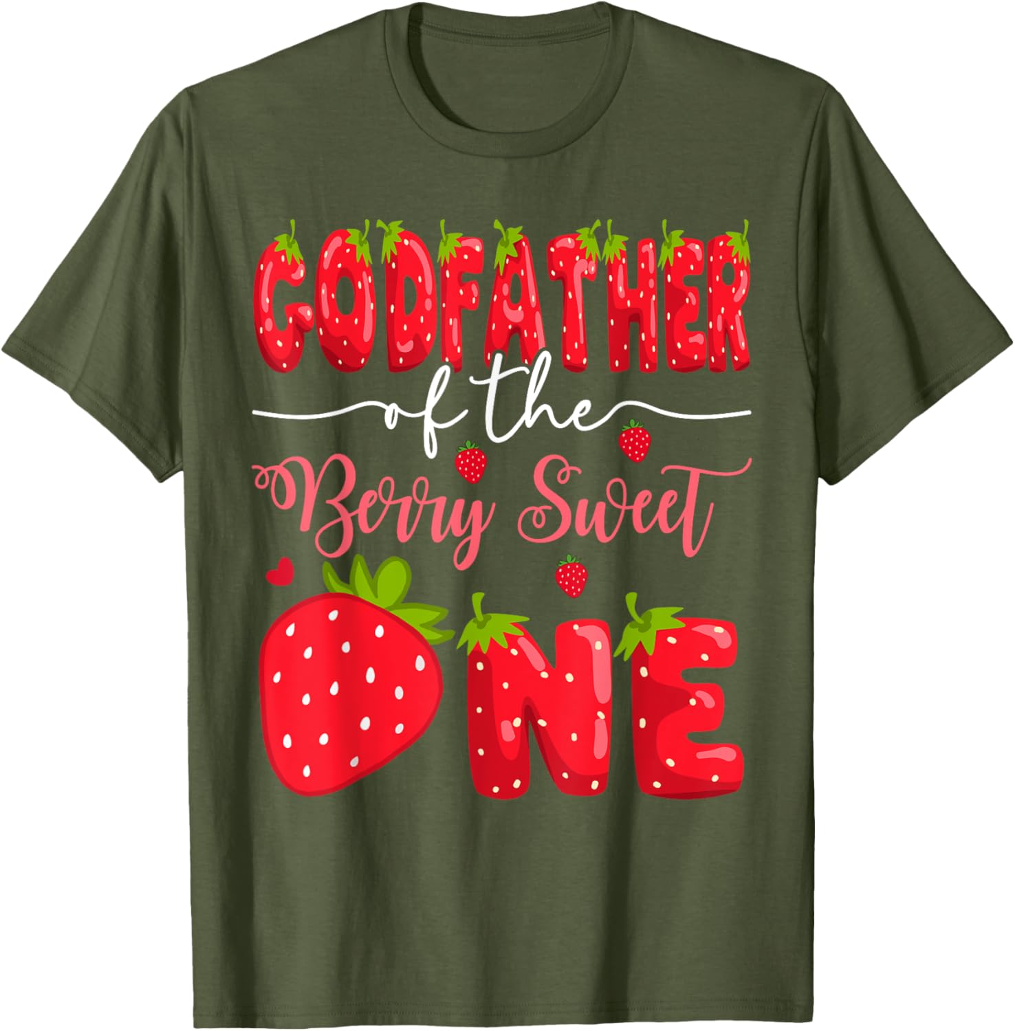 GodFather of the Berry Sweet One 1st Birthday Strawberry T-Shirt - 5