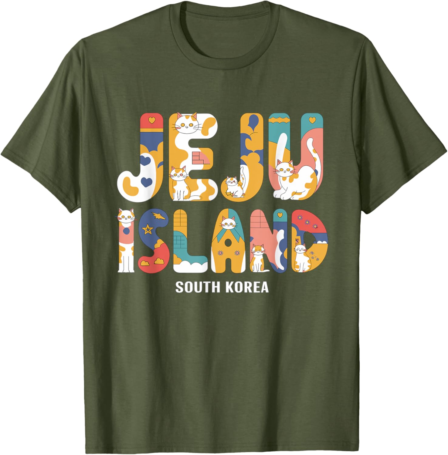 Adorable Cute Kitty Beach Vacation T-Shirt for Jeju Island Lovers - 1