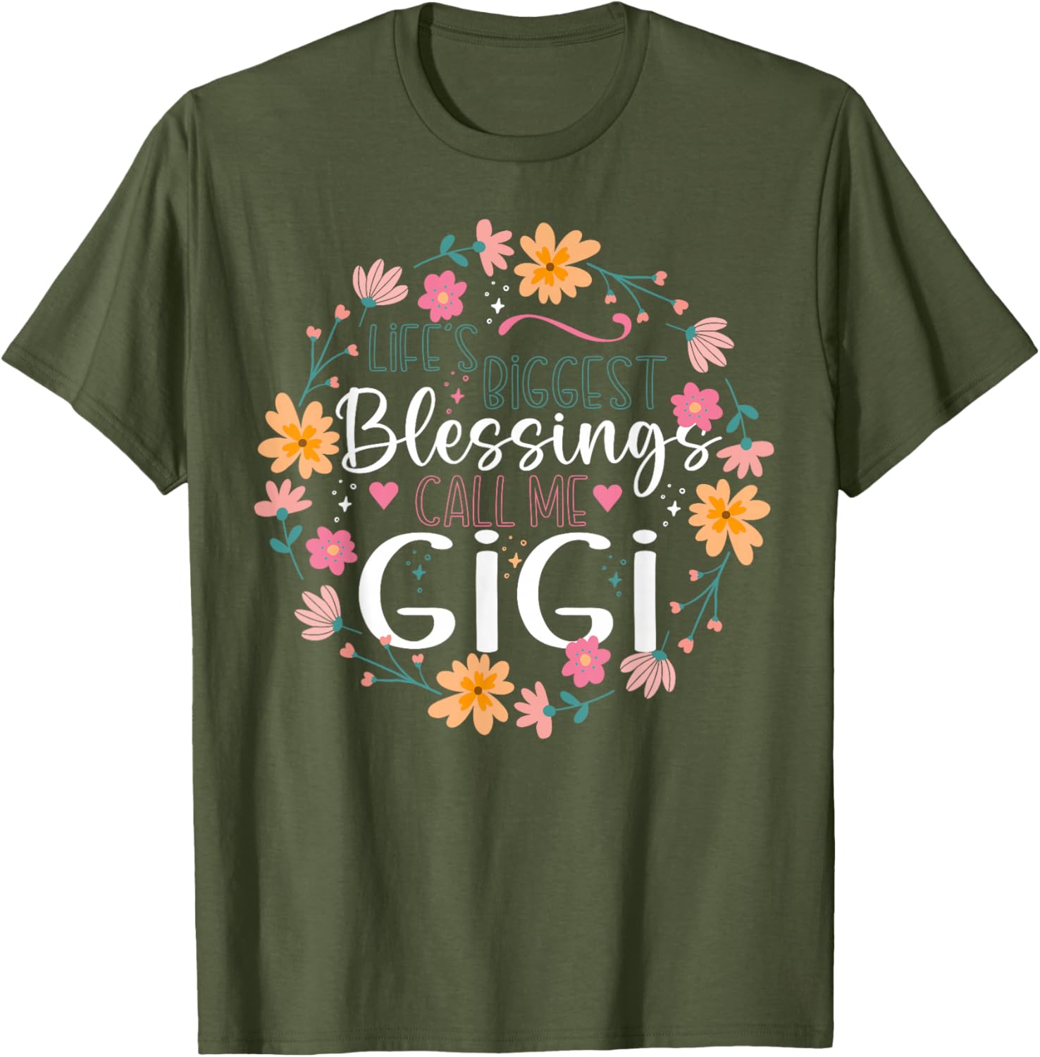 Gigi Floral Design T-Shirt Life’s Biggest Blessings Stylish Tee - 14