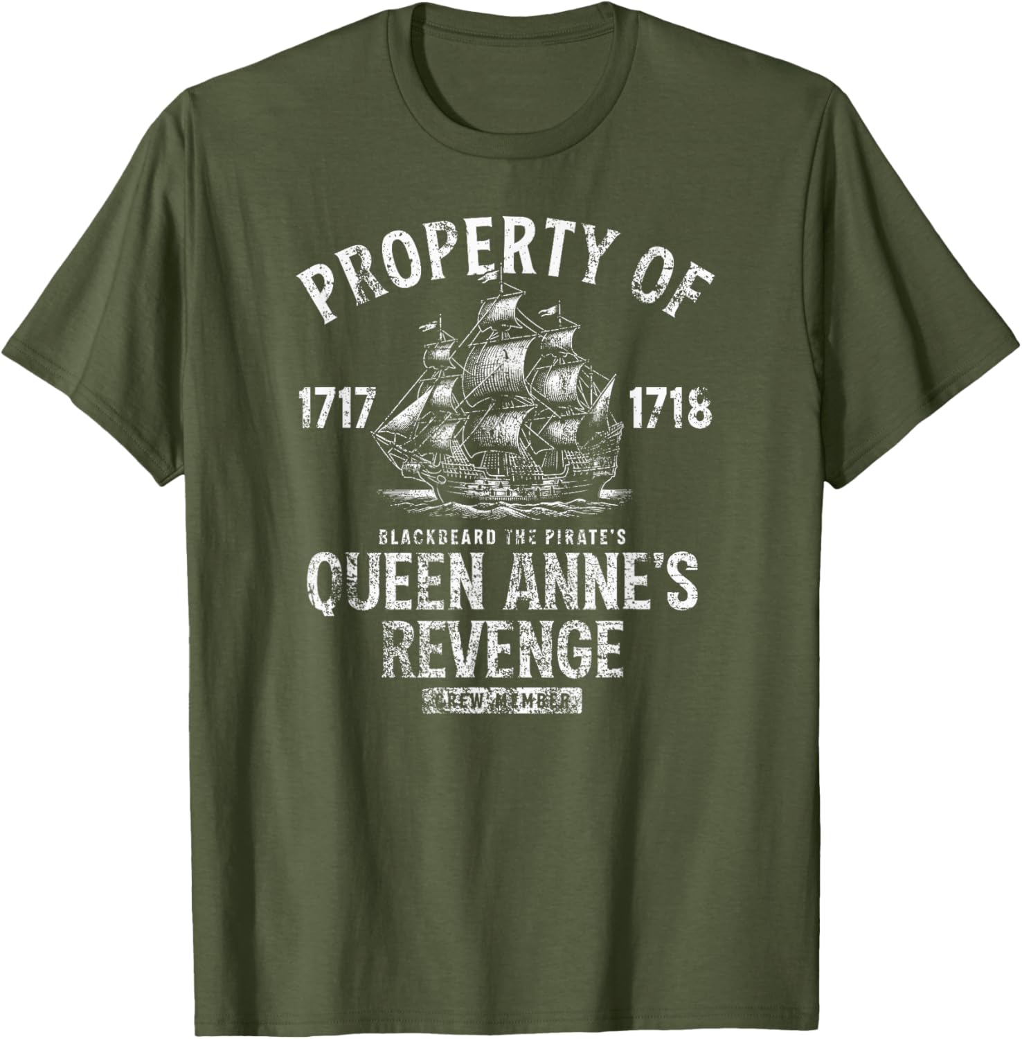 Blackbeard's Queen Anne's Revenge Distressed T-Shirt for Casual Style - 7