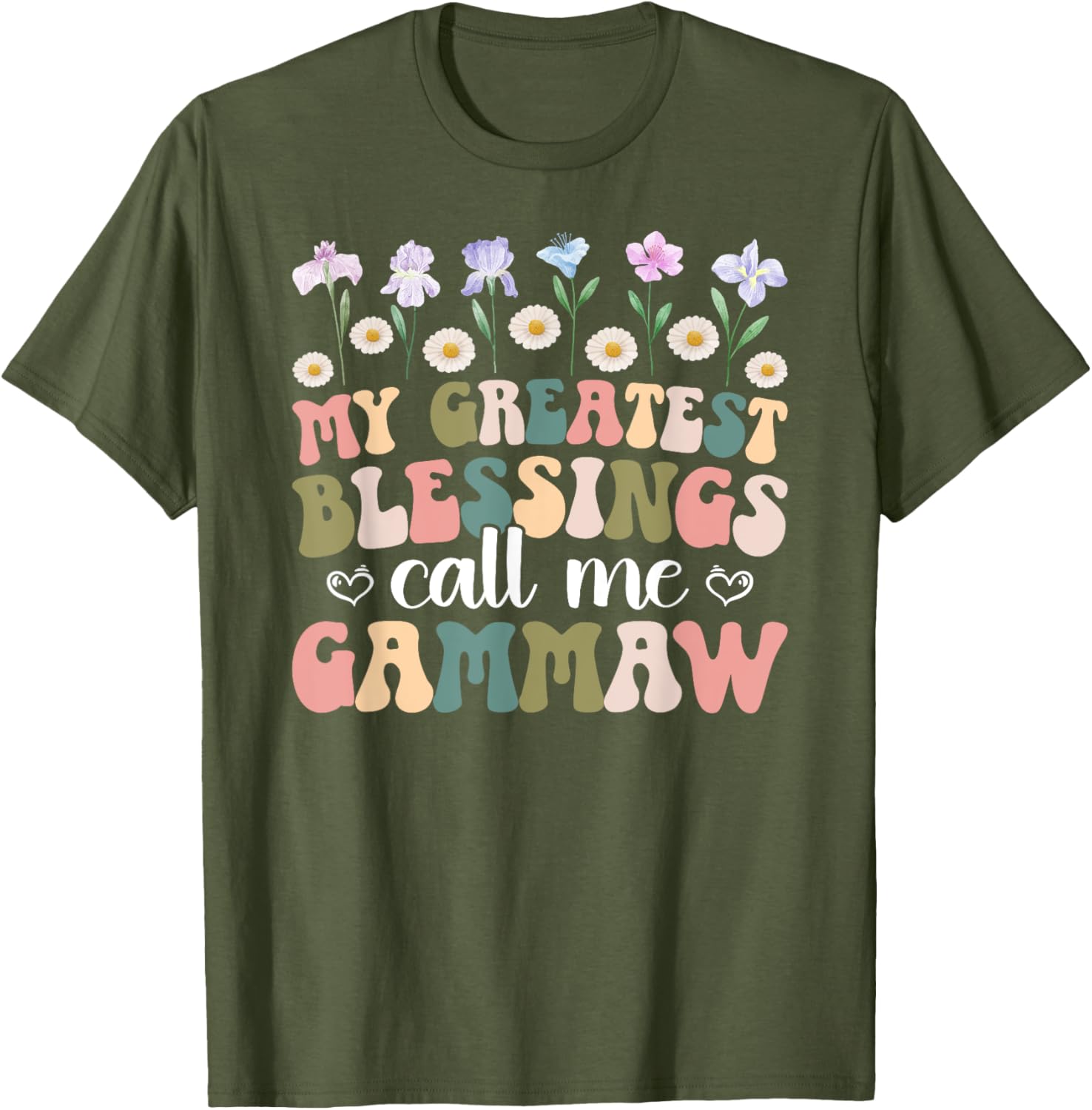 Greatest Blessings Gammaw Grandma Grandmother T-Shirt for Family Love - 3