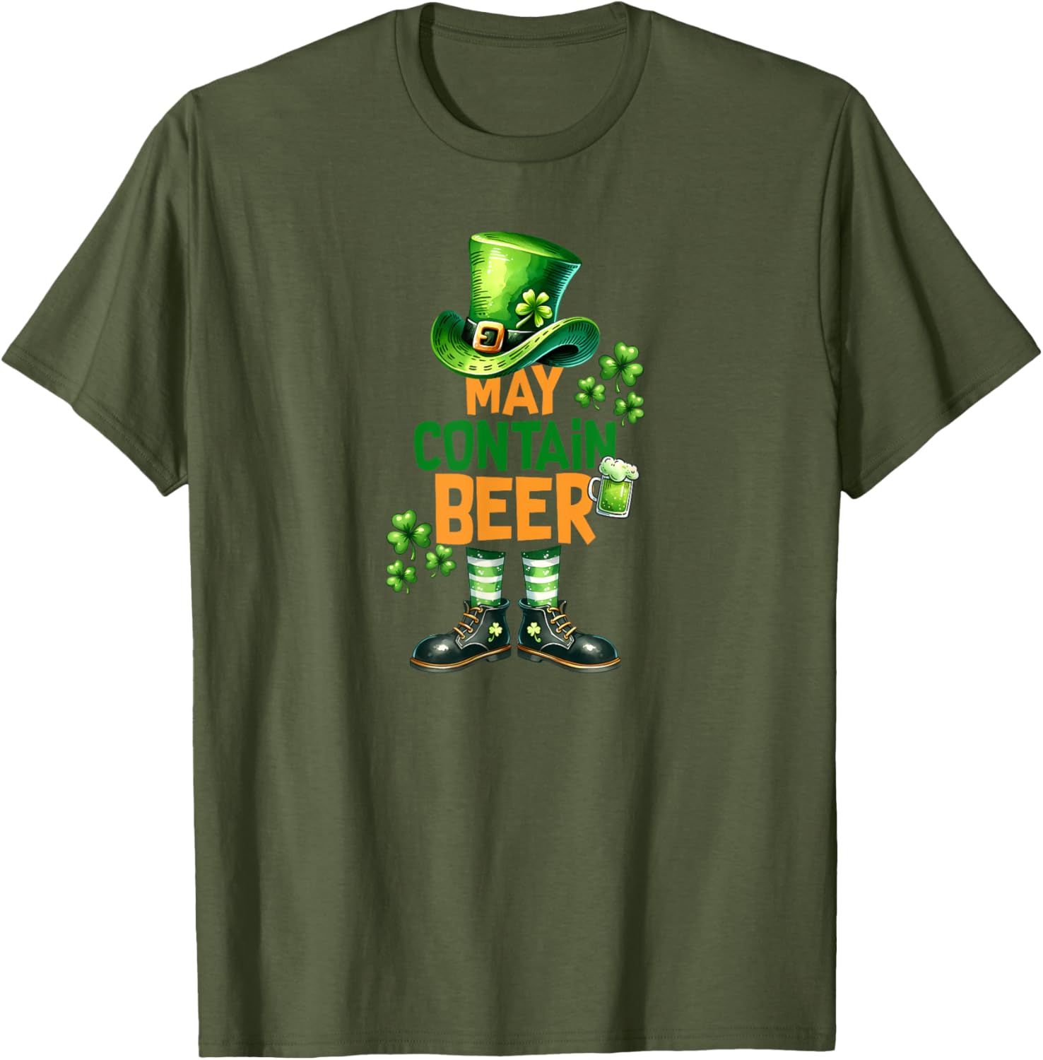 Funny May Contain Beer St Patrick's Day T-Shirt for Celebrations - 27