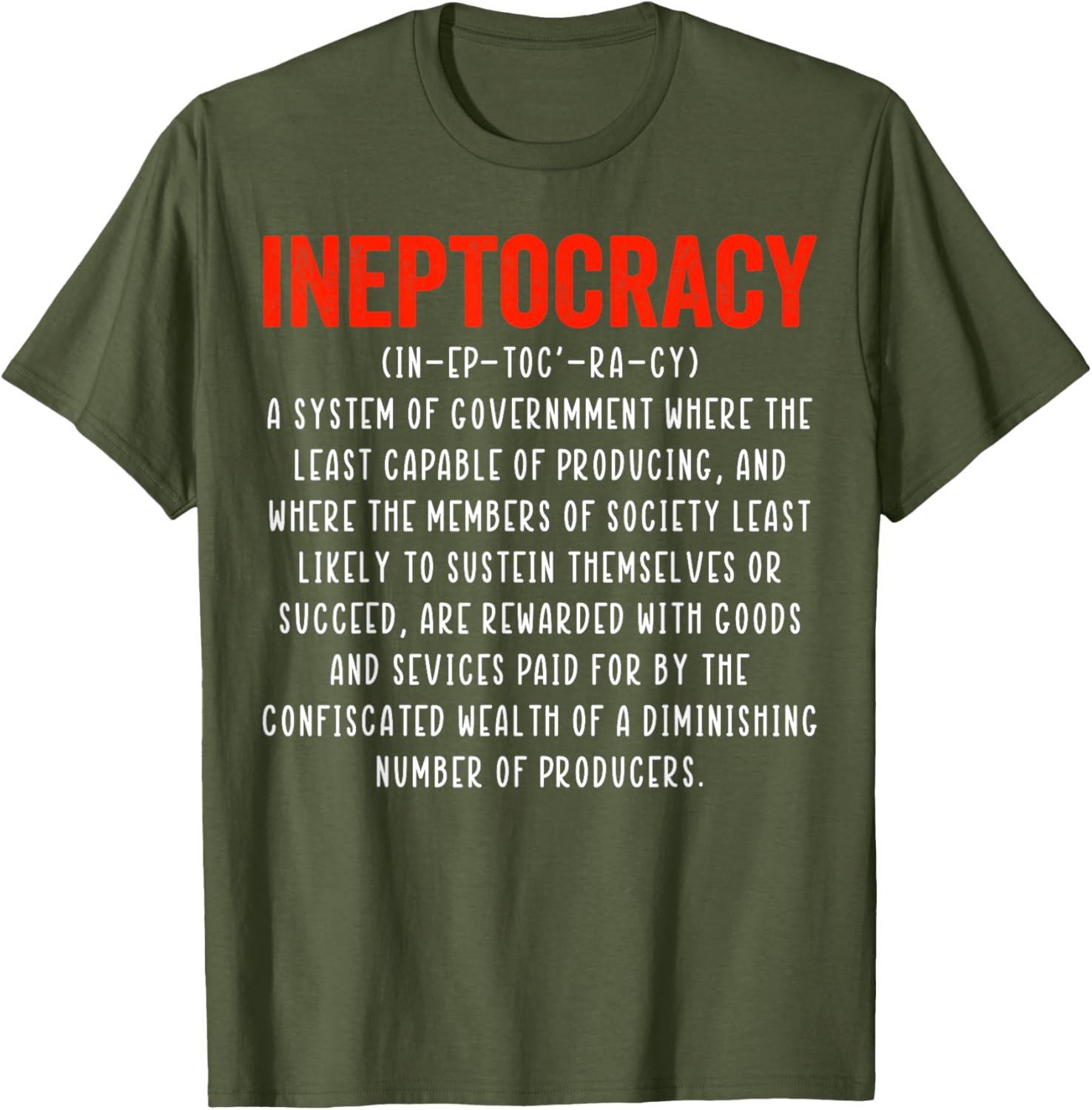 Funny Ineptocracy Definition T-Shirt - Humorous Political Apparel for Everyone - 8