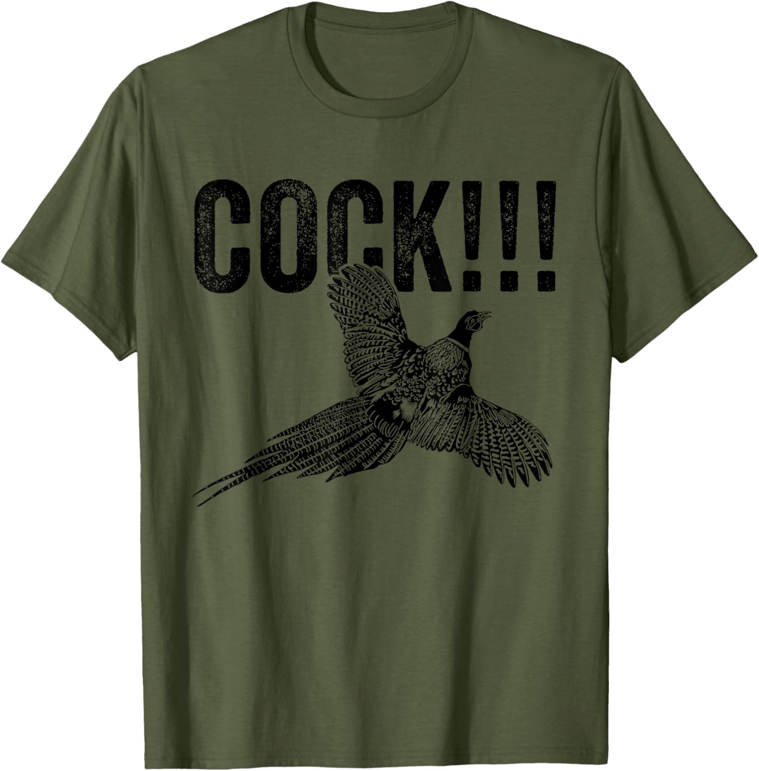 Funny Men's Cock Pheasant Hunting T-Shirt for Upland Hunters - 22