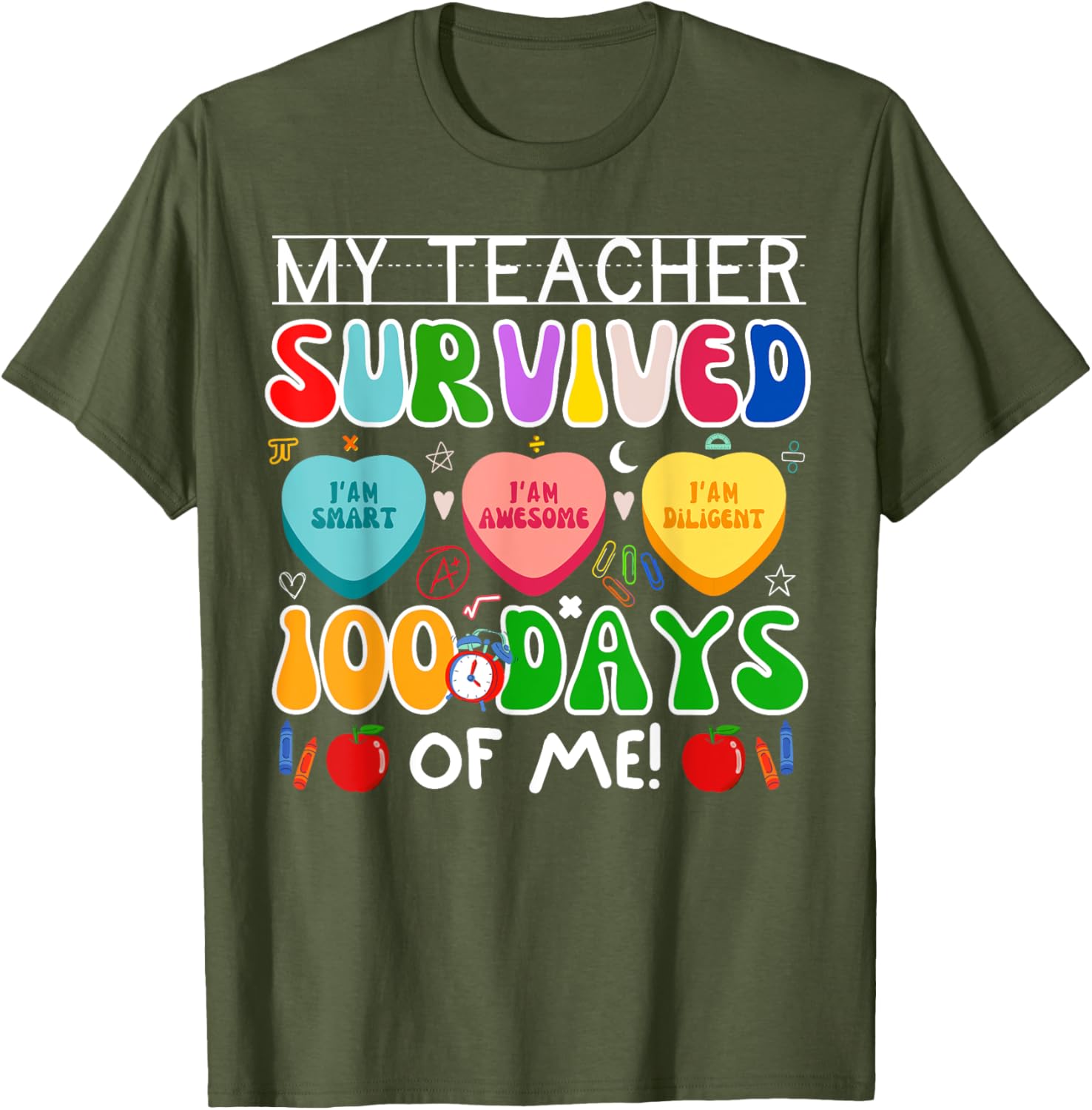 My Teacher Survived 100 Days Of Me Fun 100th Day Of School T-Shirt - 10