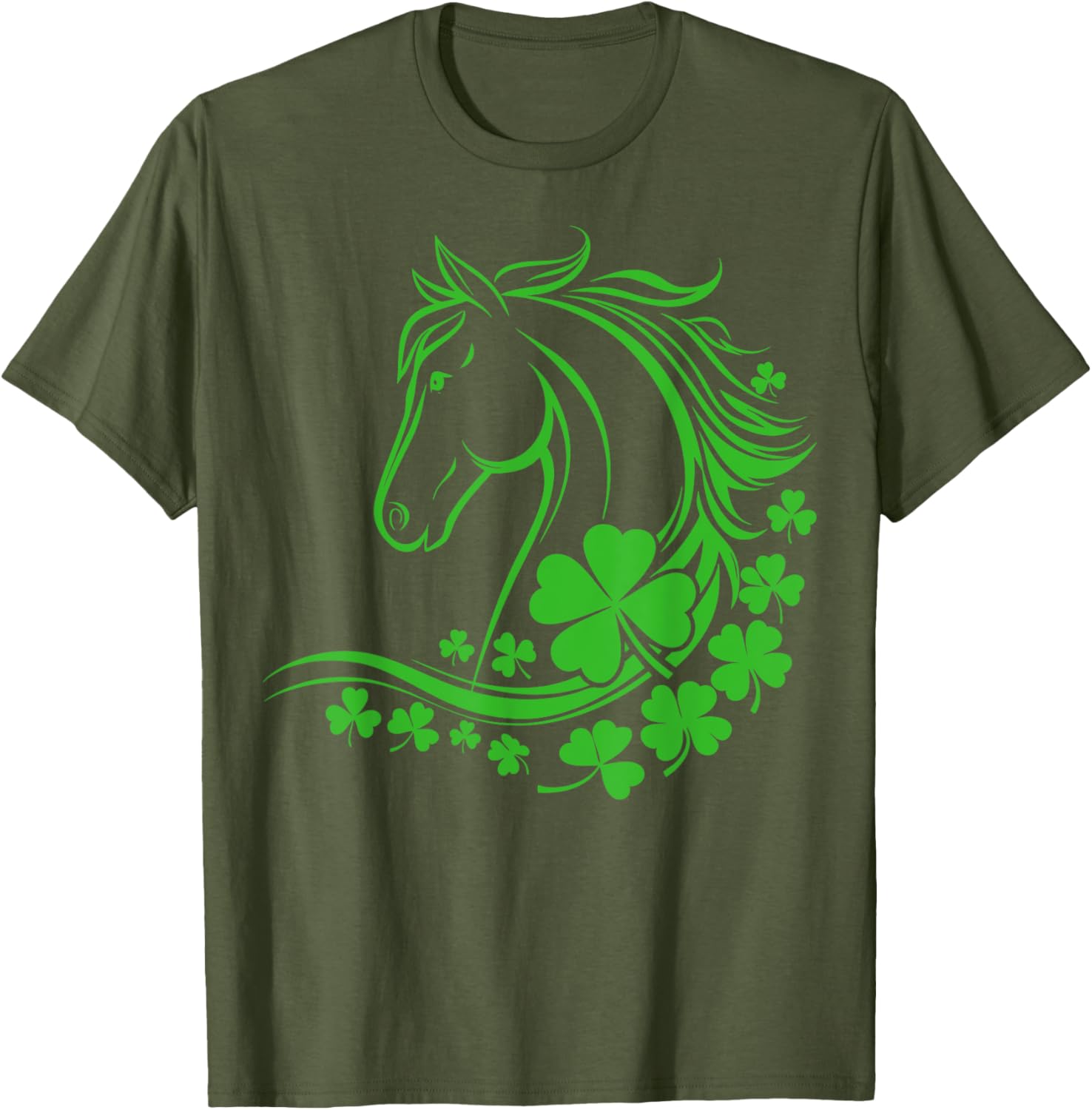 Shamrock Horse Farmer Clover St Patricks Day T-Shirt for Women and Girls - 3