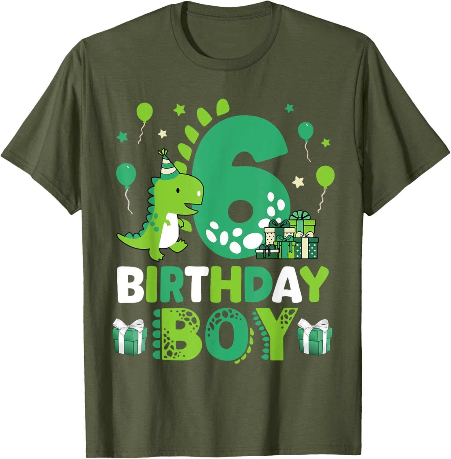 Adorable T Rex Dinosaur Shirt for Boys 6th Birthday Celebration - 26