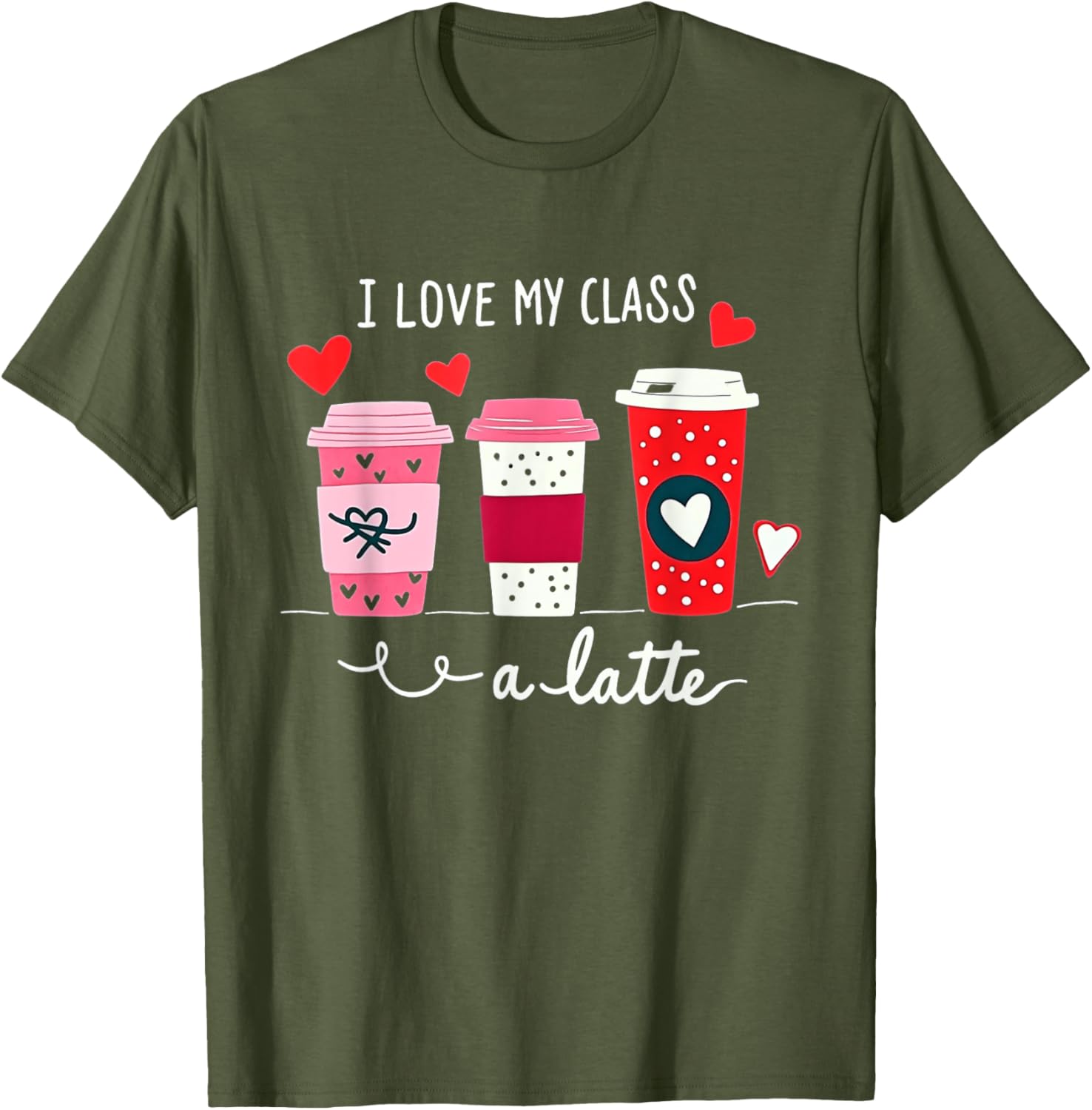 I Love My Class A Latte Coffee Teacher T-Shirt for Valentine's Day - 1